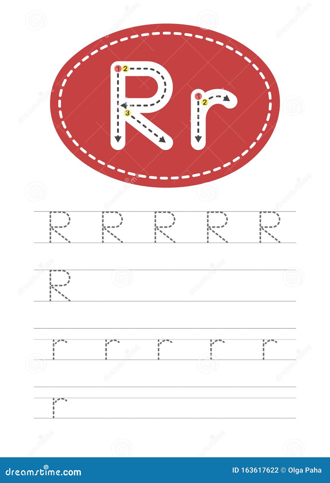 Write a letter R and r stock vector. Illustration of circle