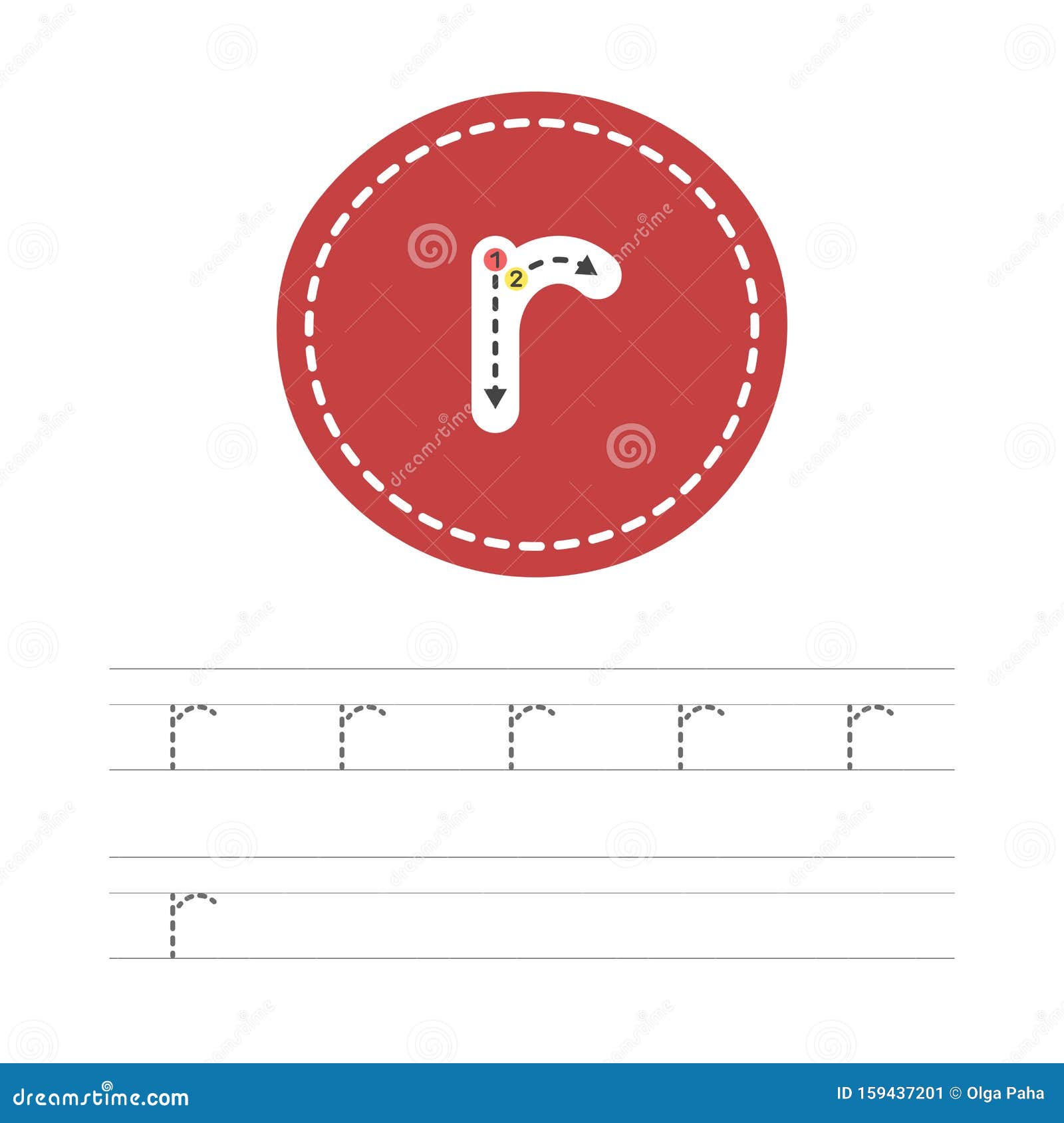 Write a letter R small stock vector. Illustration of education