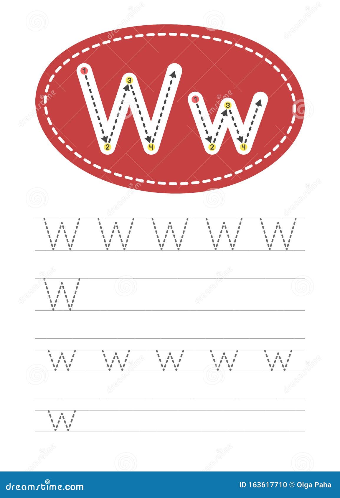 Write a letter W and w stock vector. Illustration of grammar