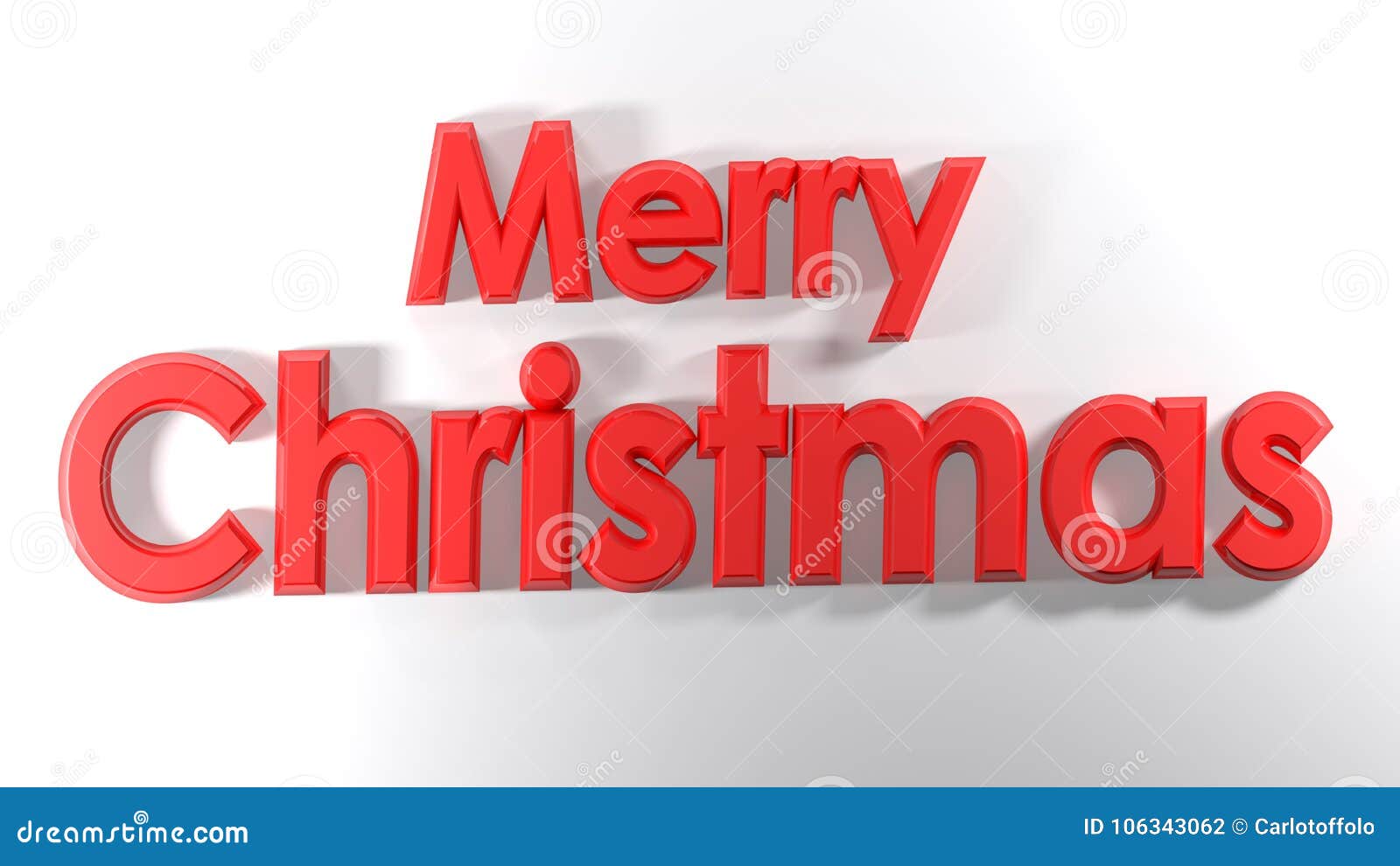 Merry Christmas Red Write - 15D Rendering Stock Illustration