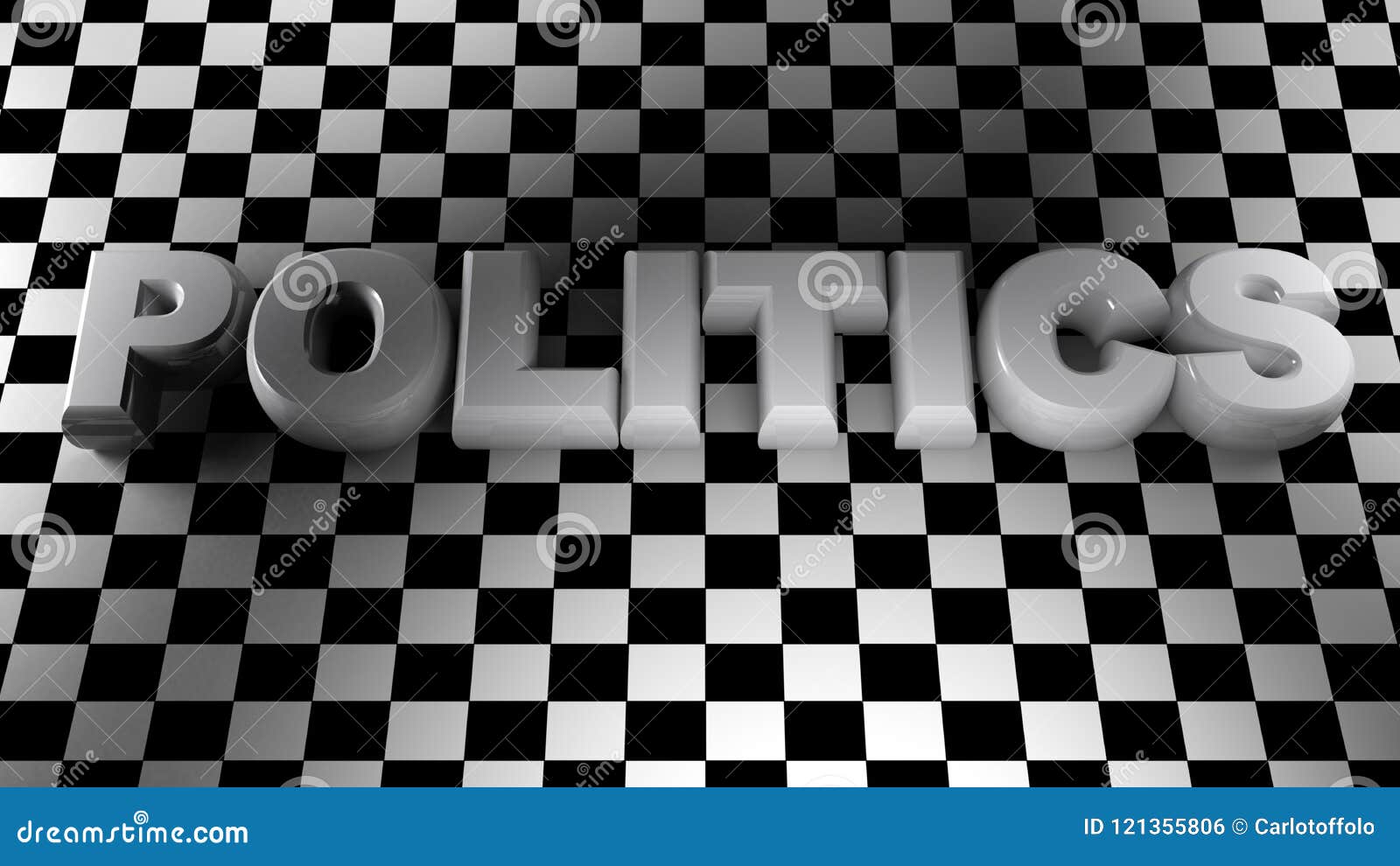 POLITICS White Write On Squared Surface - 30D Rendering Stock