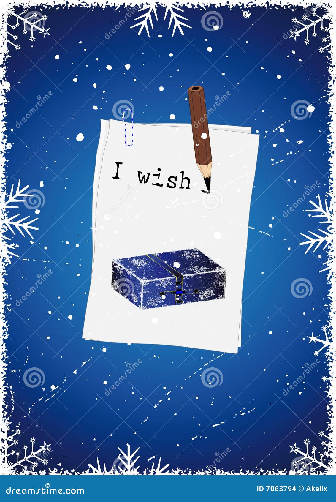 Write your wishes. stock vector. Illustration of cold - 7063794