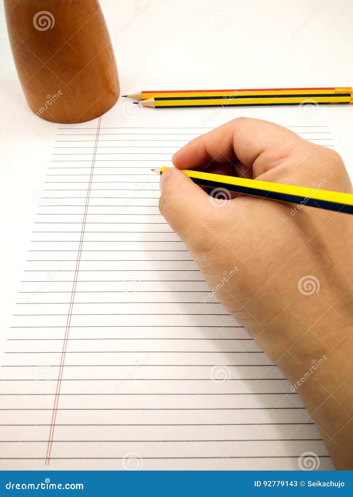 Writing on Blank Paper stock image. Image of holds, lined - 92779143