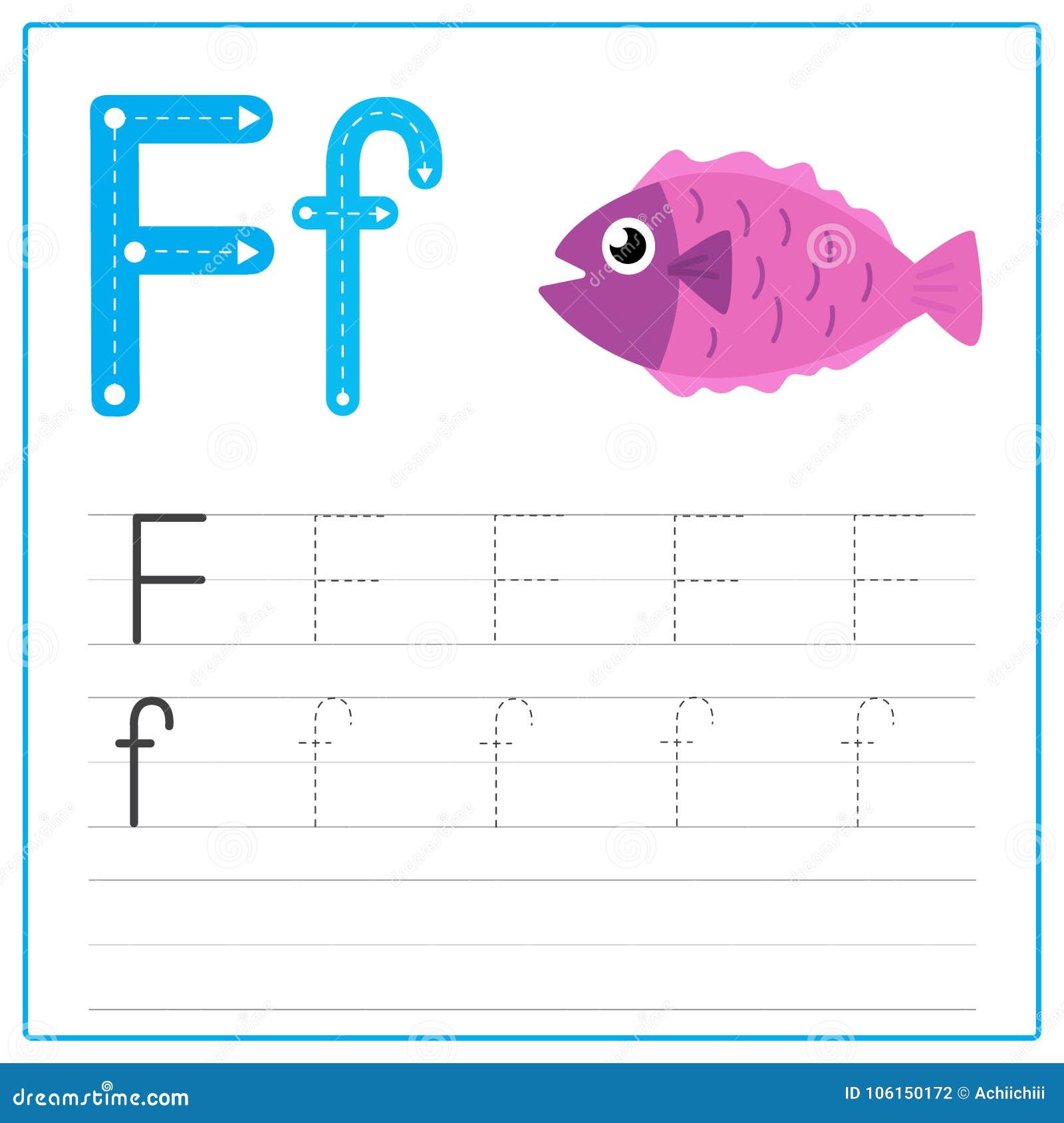 Writing card Alphabet F stock illustration. Illustration of parts