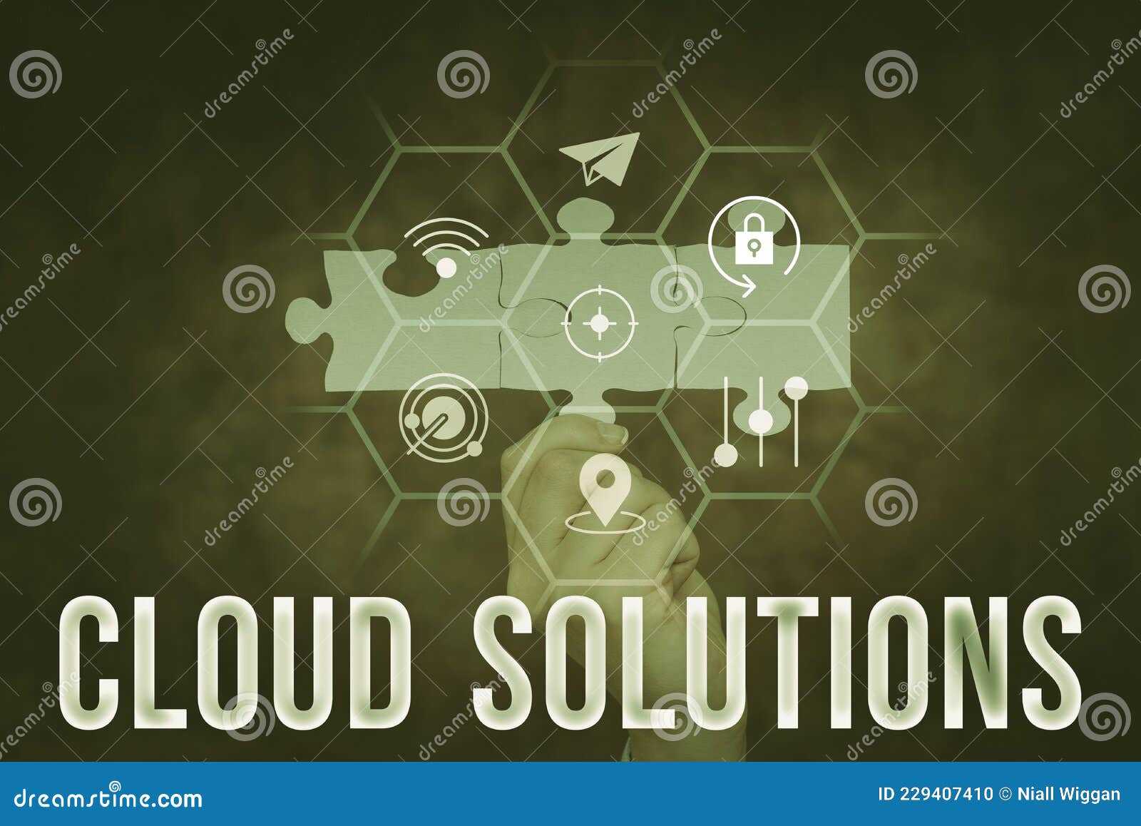 inspiration showing sign cloud solutions. word for ondemand services or resources accessed via the internet hand holding