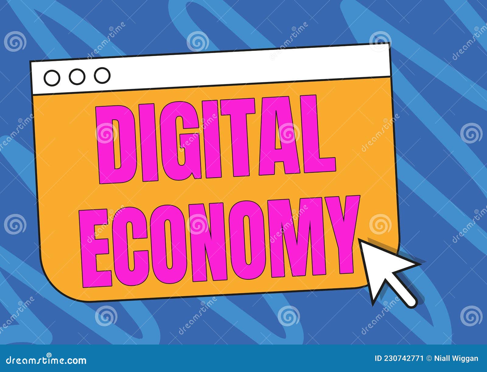 Writing Displaying Text Digital Economy. Concept Meaning Economic