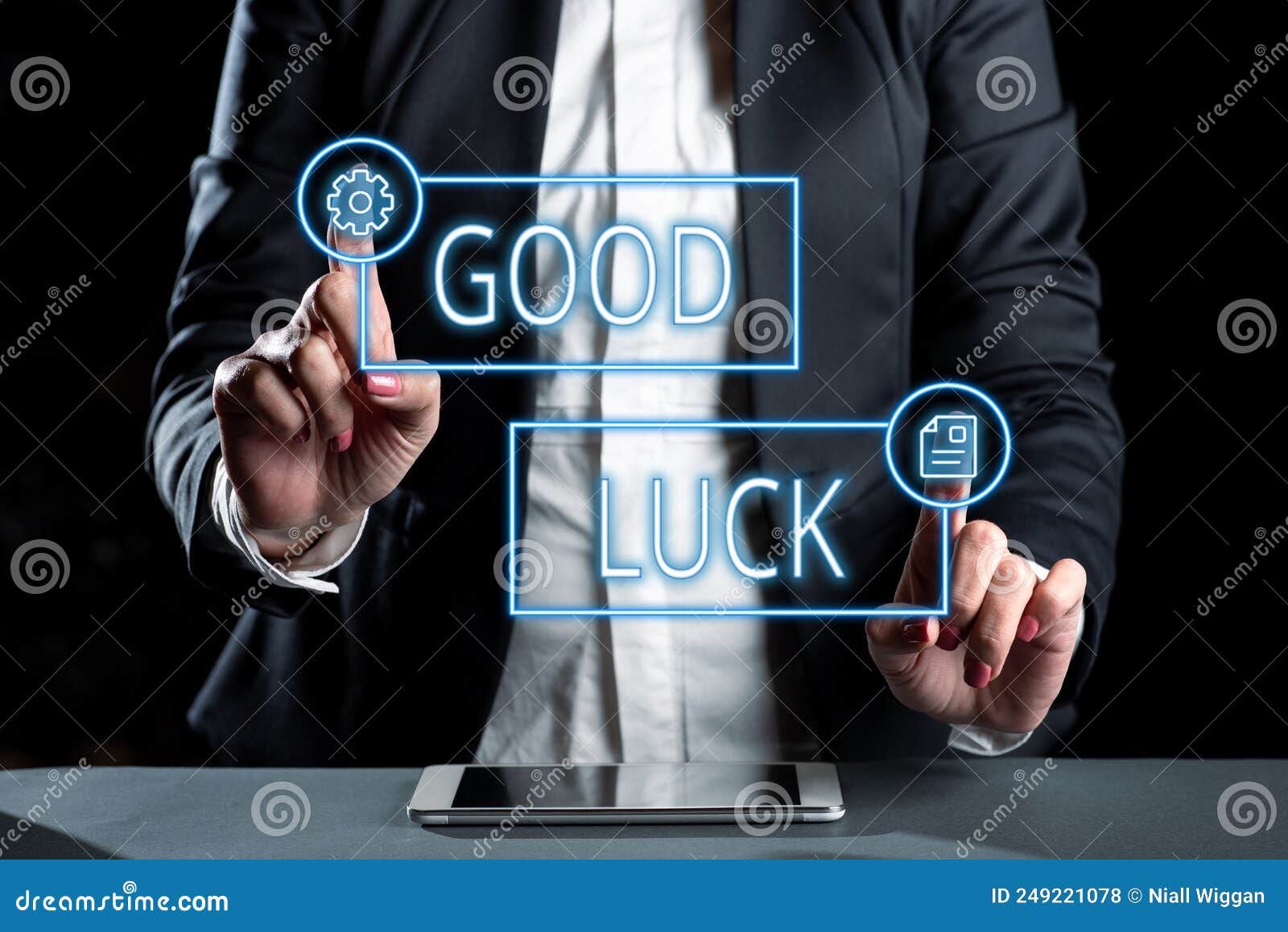 writing displaying text good luck. concept meaning a positive fortune or a happy outcome that a person can have -47856