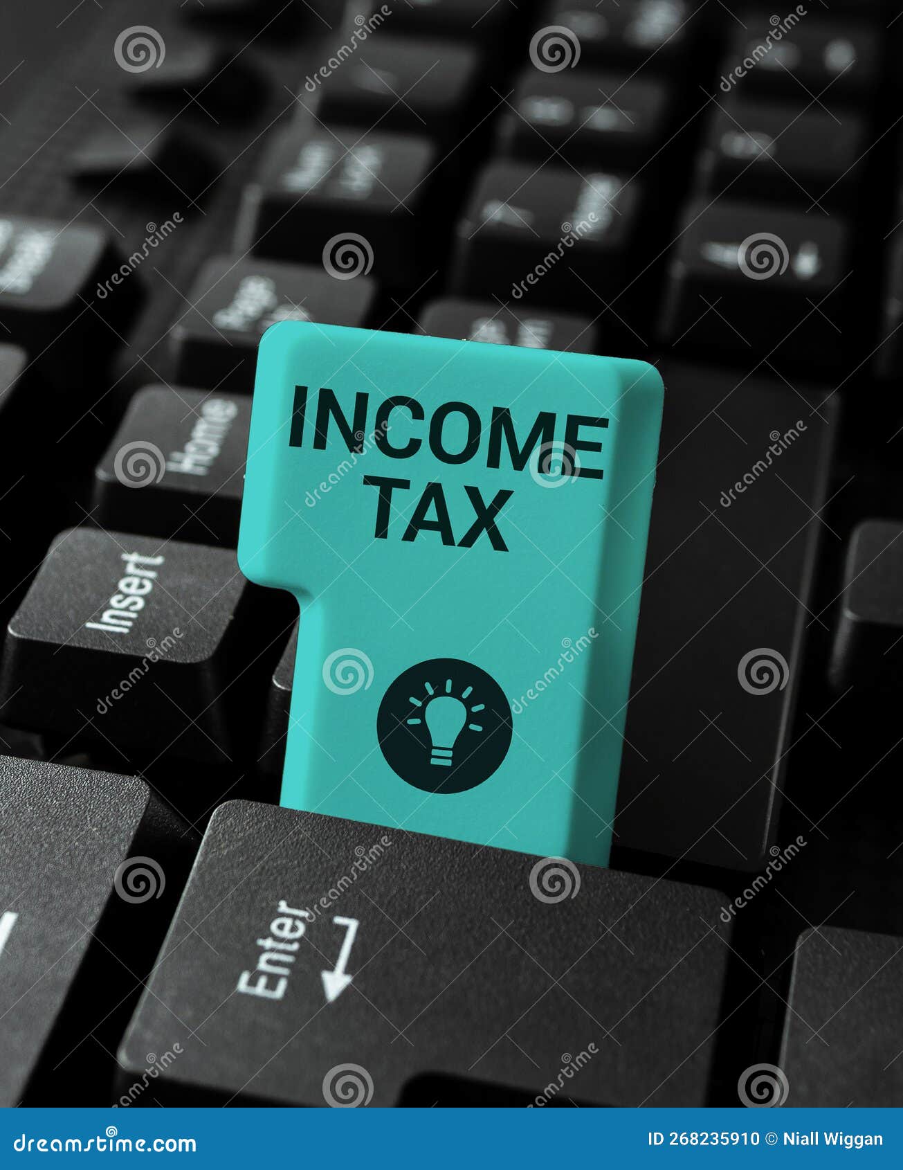 writing displaying text income tax. business overview annual charge levied on both earned and unearned income