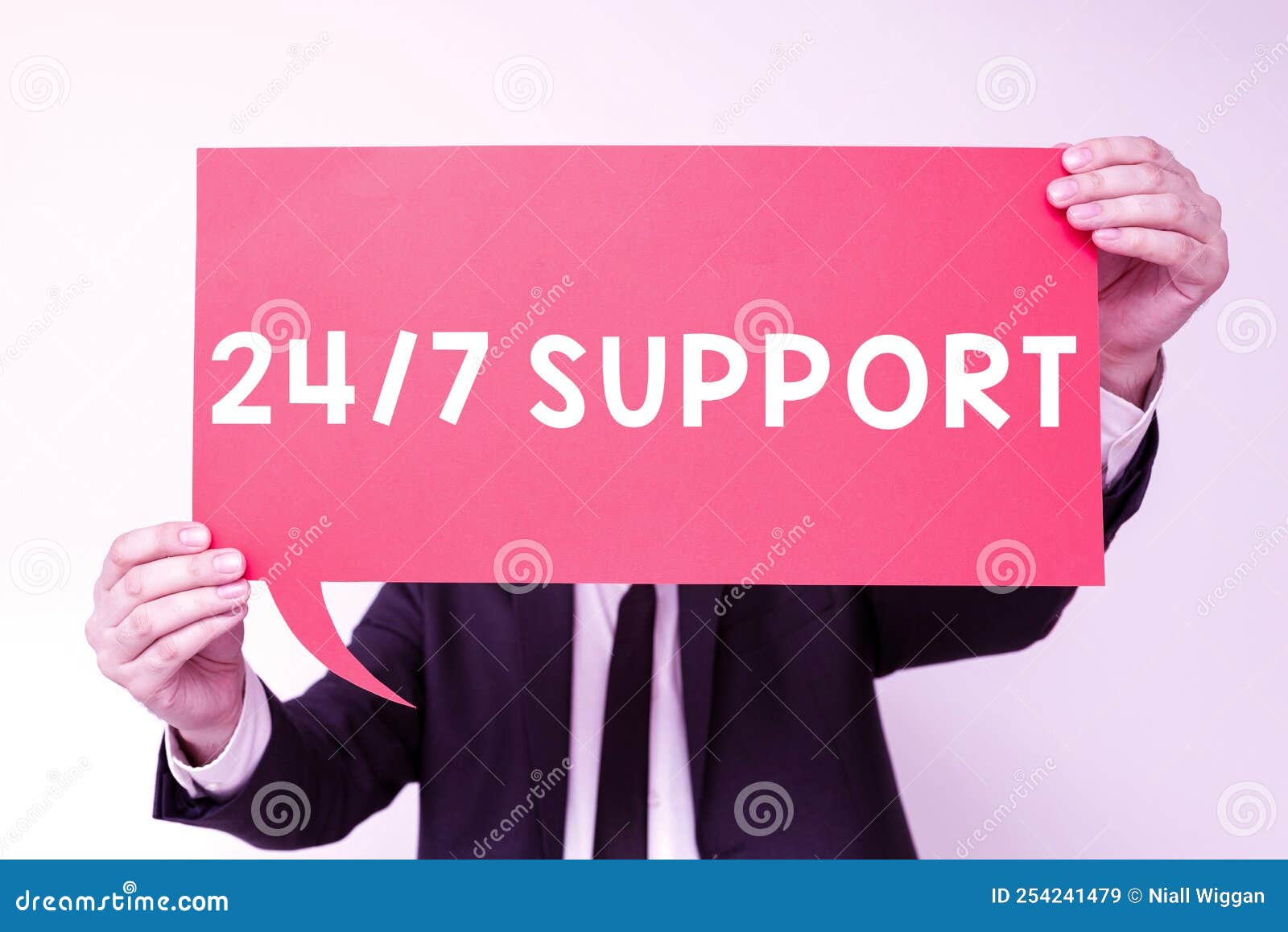 writing displaying text 24 7 support. business idea giving assistance to service whole day and night no downtime