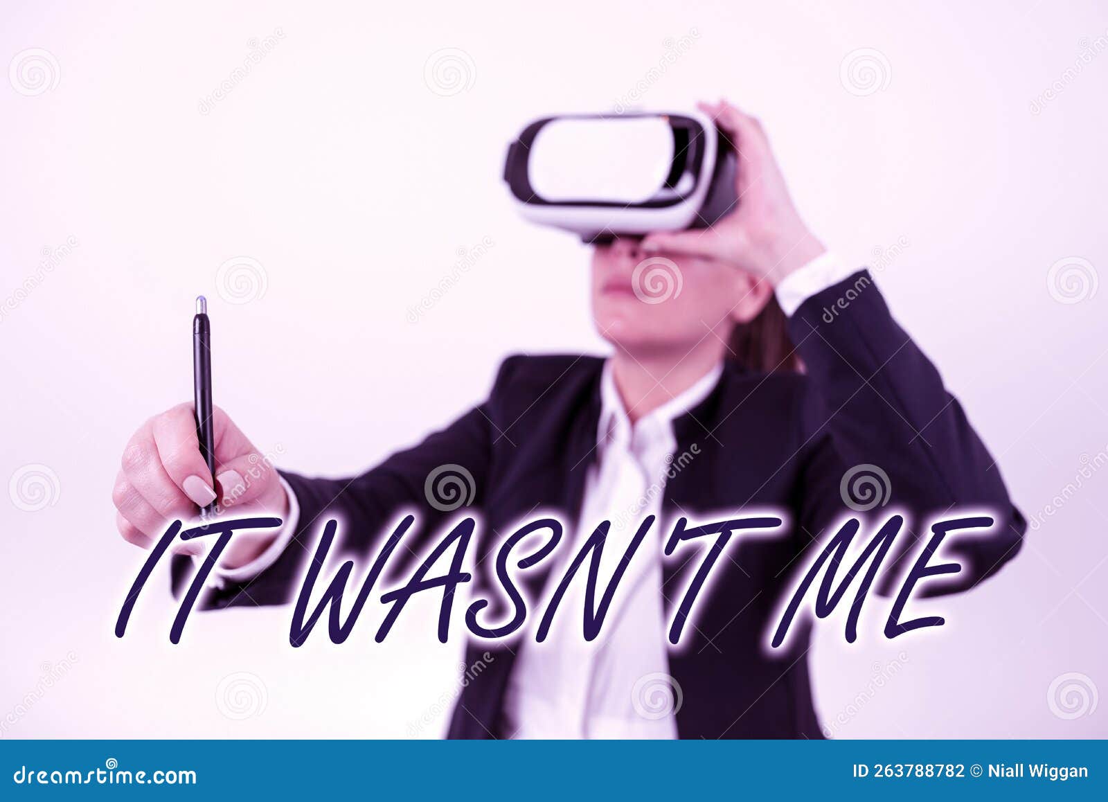 writing displaying text it wasn't me. concept meaning deny something to refuse to admit or accept something