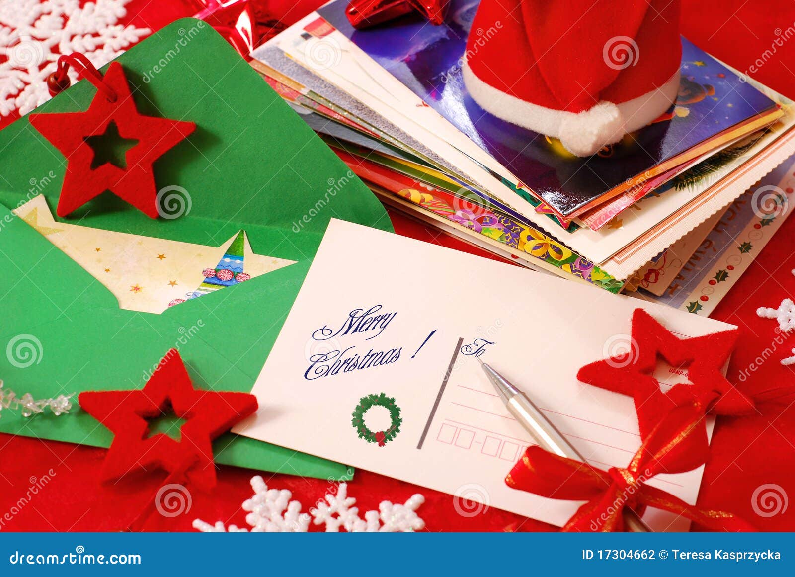 Writing Greeting Cards For Christmas Stock Photo - Image Writing Greeting Cards For Christmas Stock Photo - Image
