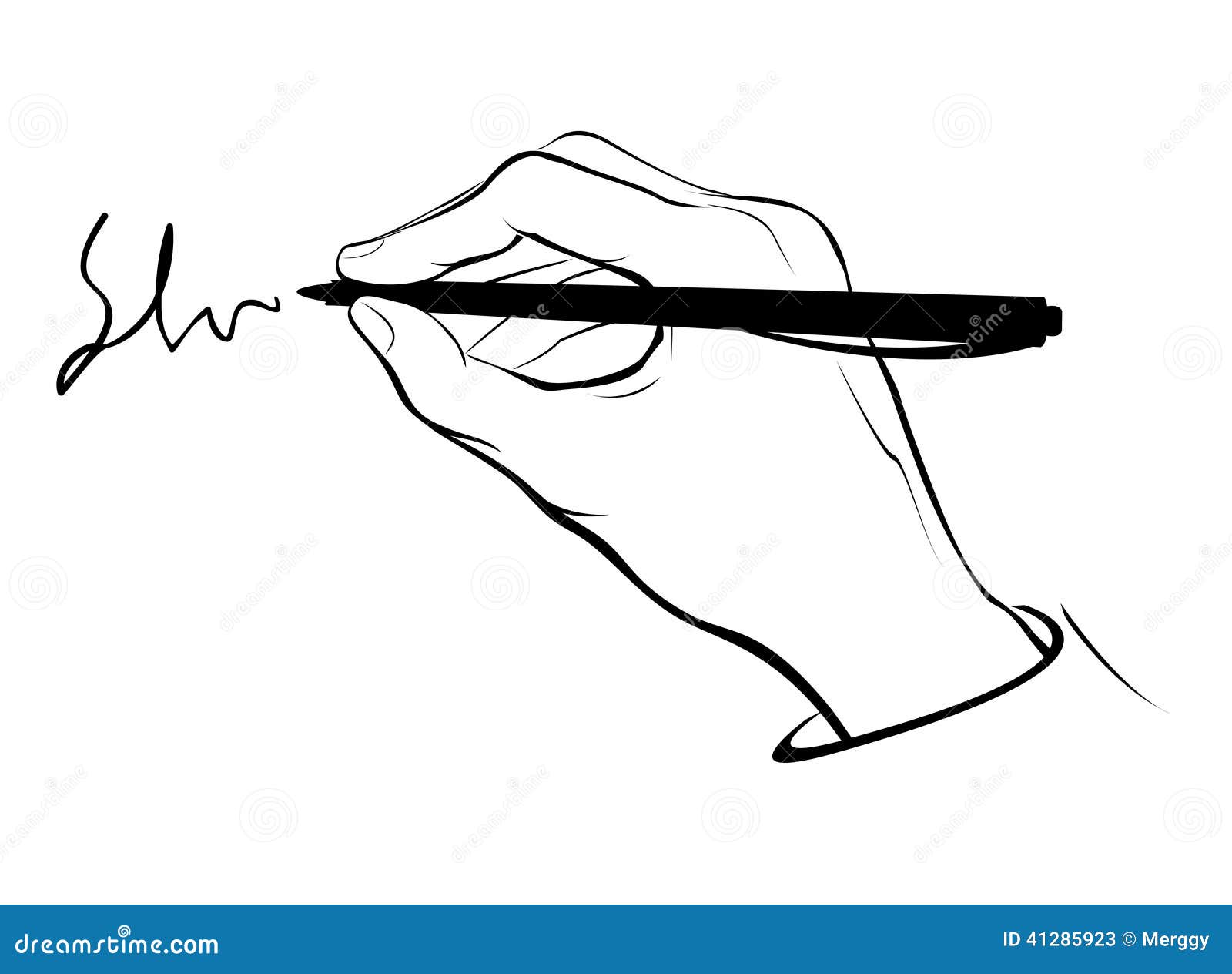 writing hand outline