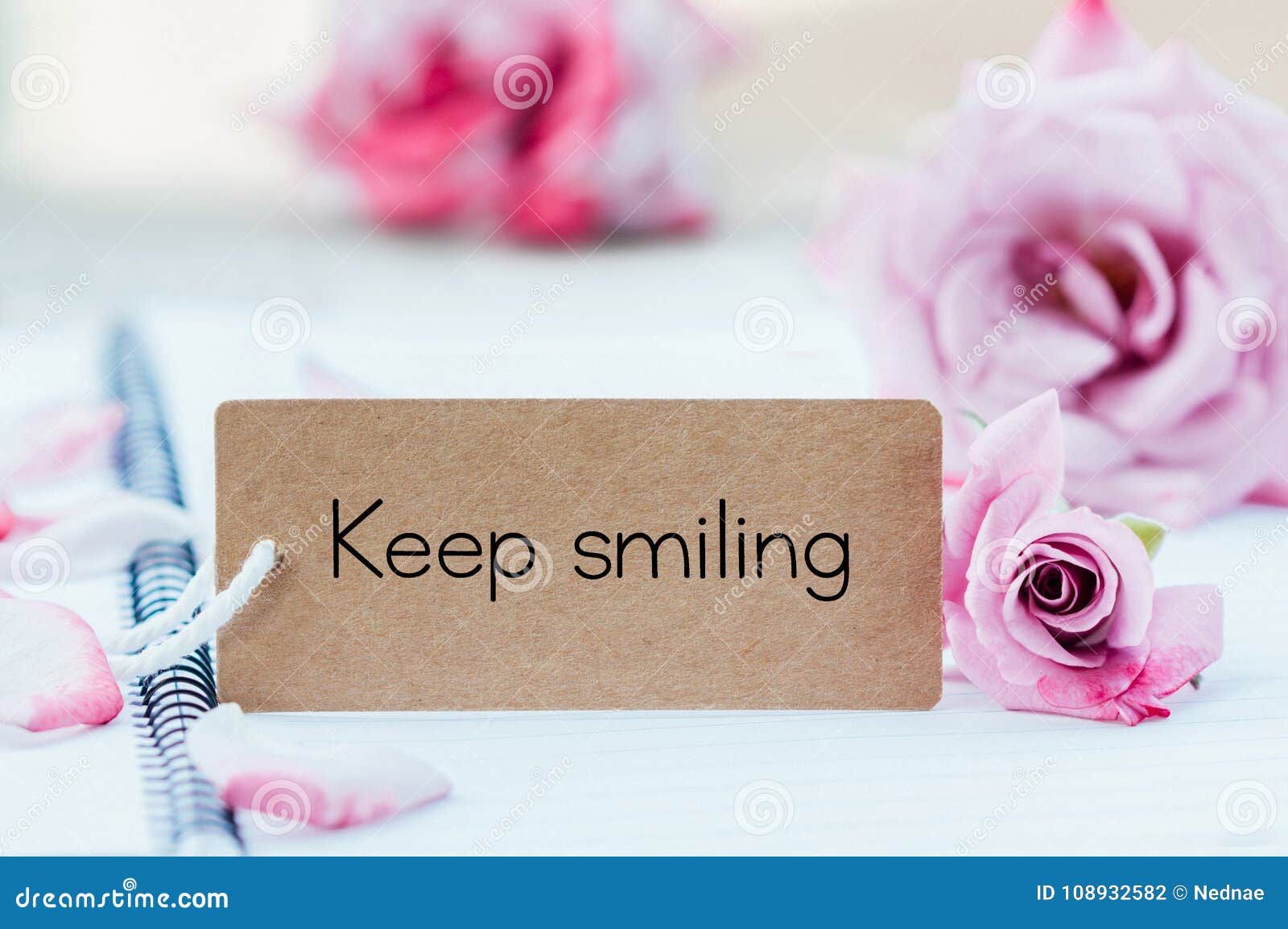 Writing Keep Smiling on Card Stock Photo - Image of text, word ...