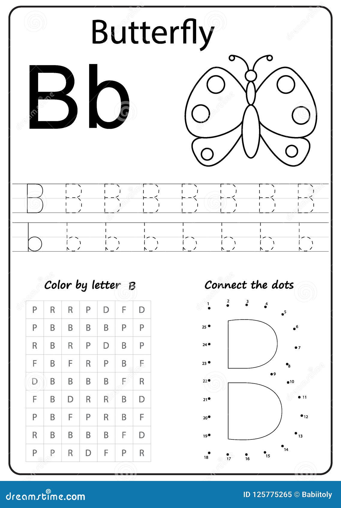 Writing Letter B Worksheet Writing A Z Alphabet Exercises Game For Kids Stock Vector Illustration Of Numbers Abstract 125775265