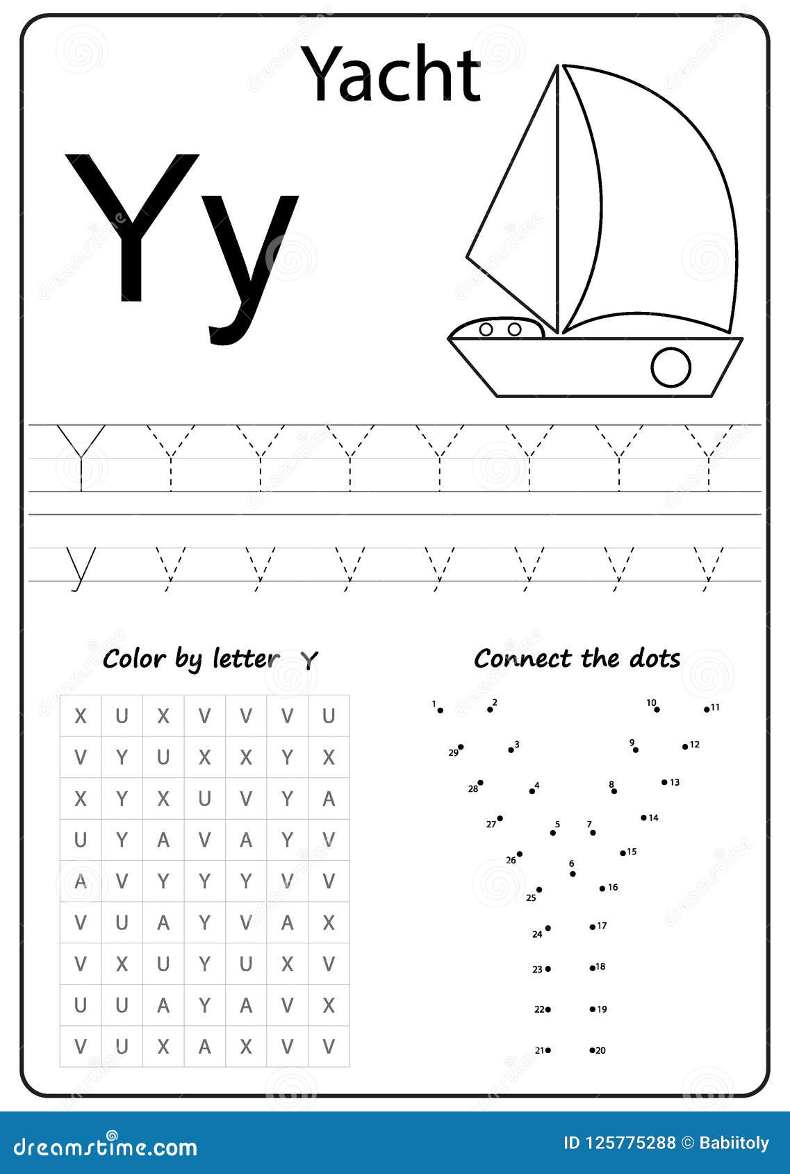 Writing Letter Y. Worksheet. Writing A-Z, Alphabet, Exercises Game ...