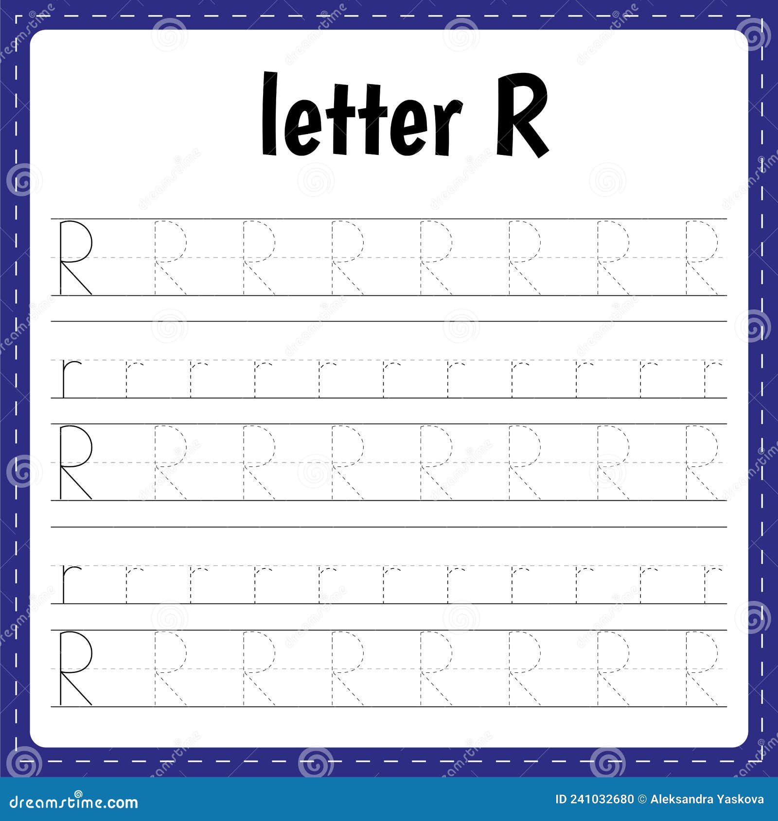 Writing Letters. Tracing Page. Practice Sheet Stock Vector ...