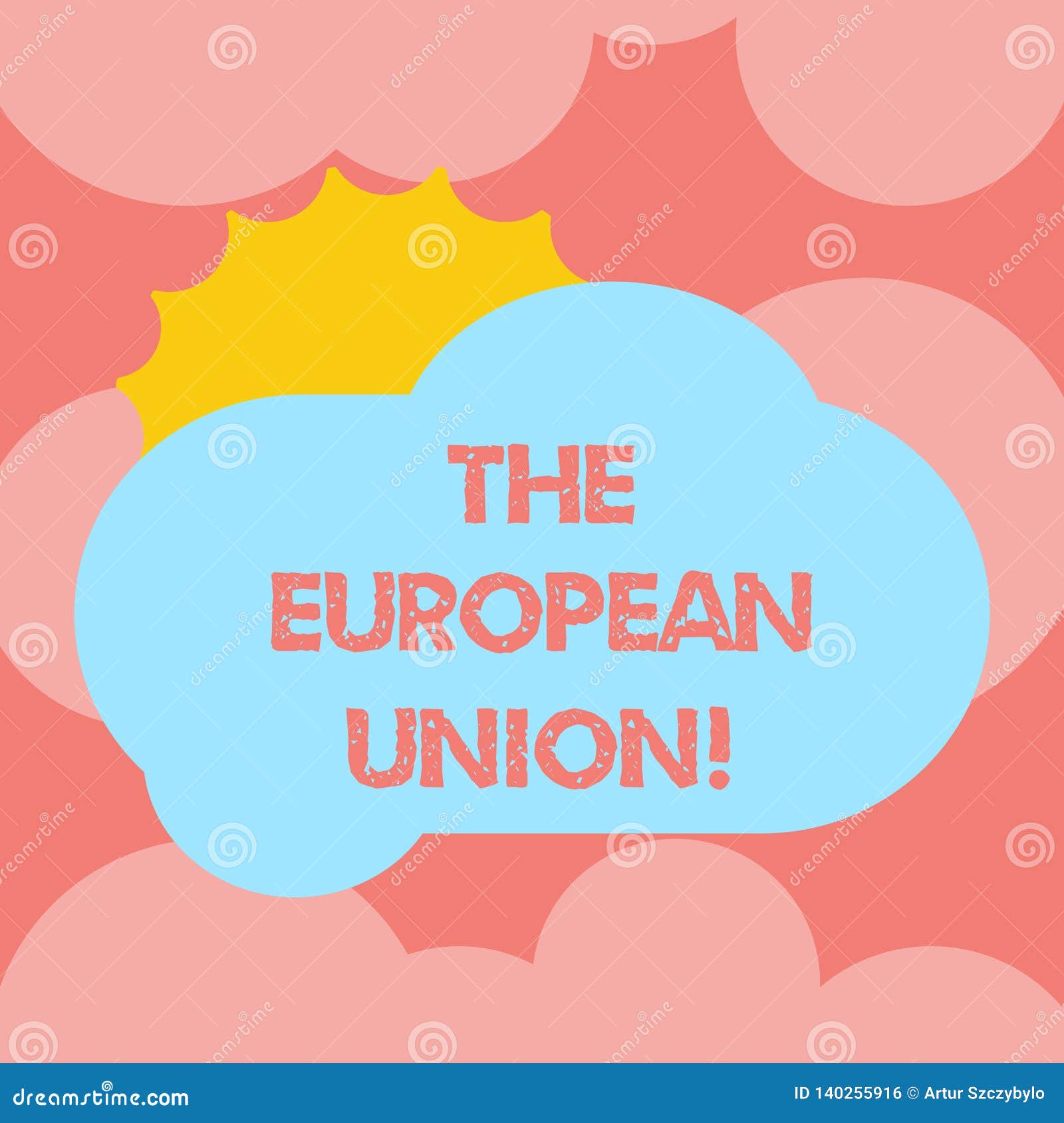writing note showing the european union. business photo showcasing eu to which the member states of the eec are evolving sun