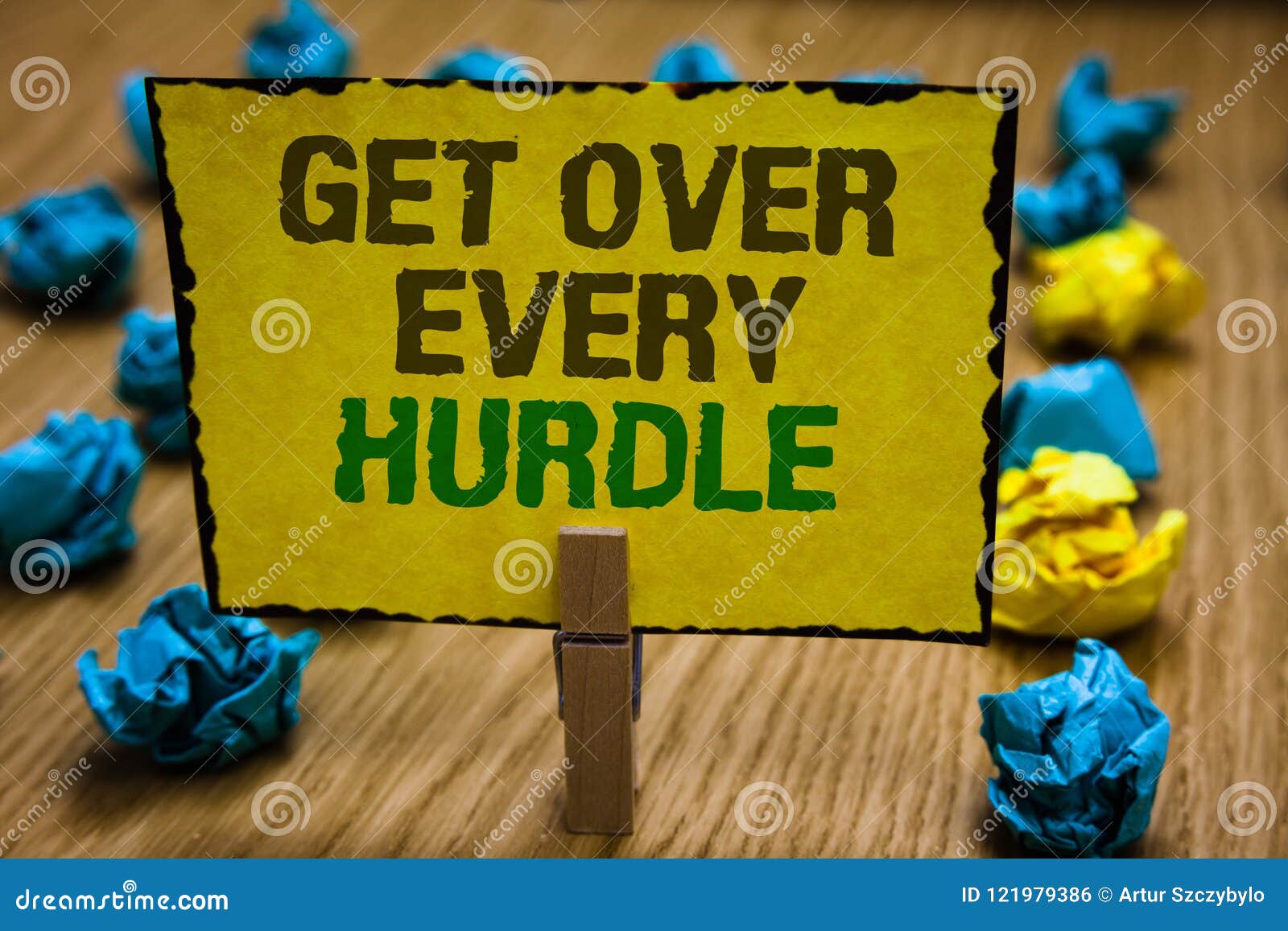 writing note showing get over every hurdle. business photo showcasing overcome any obstacle problem trouble adversities paperclip