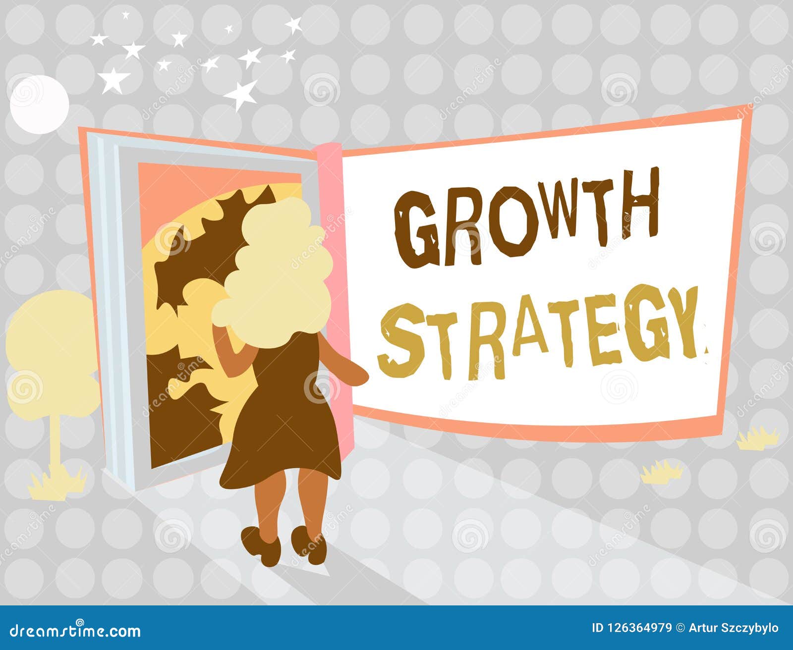 writing note showing growth strategy. business photo showcasing strategy aimed at winning larger market share in shortterm