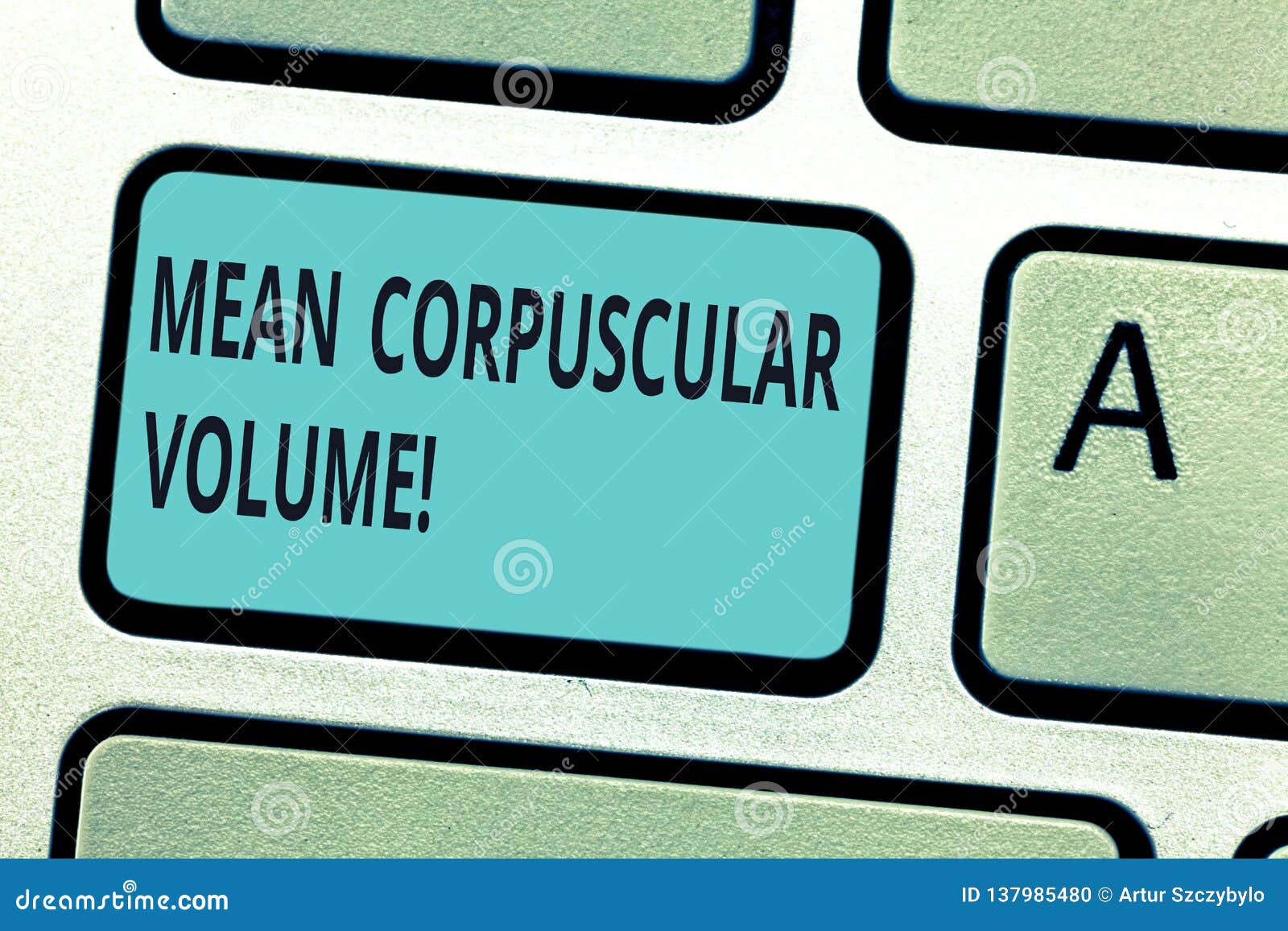 writing note showing mean corpuscular volume. business photo showcasing average volume of a red blood corpuscle