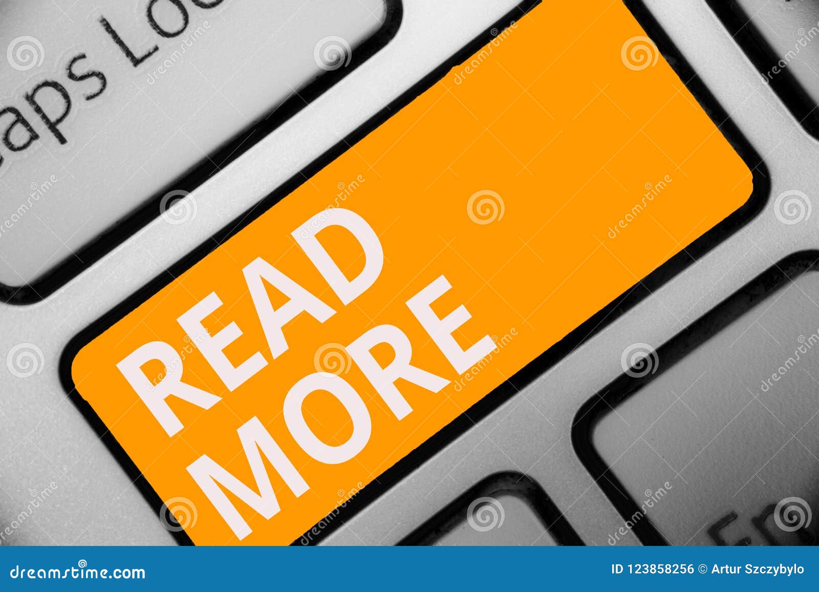 writing note showing read more. business photo showcasing provide more time or thorough reading for a specific topic or item keybo