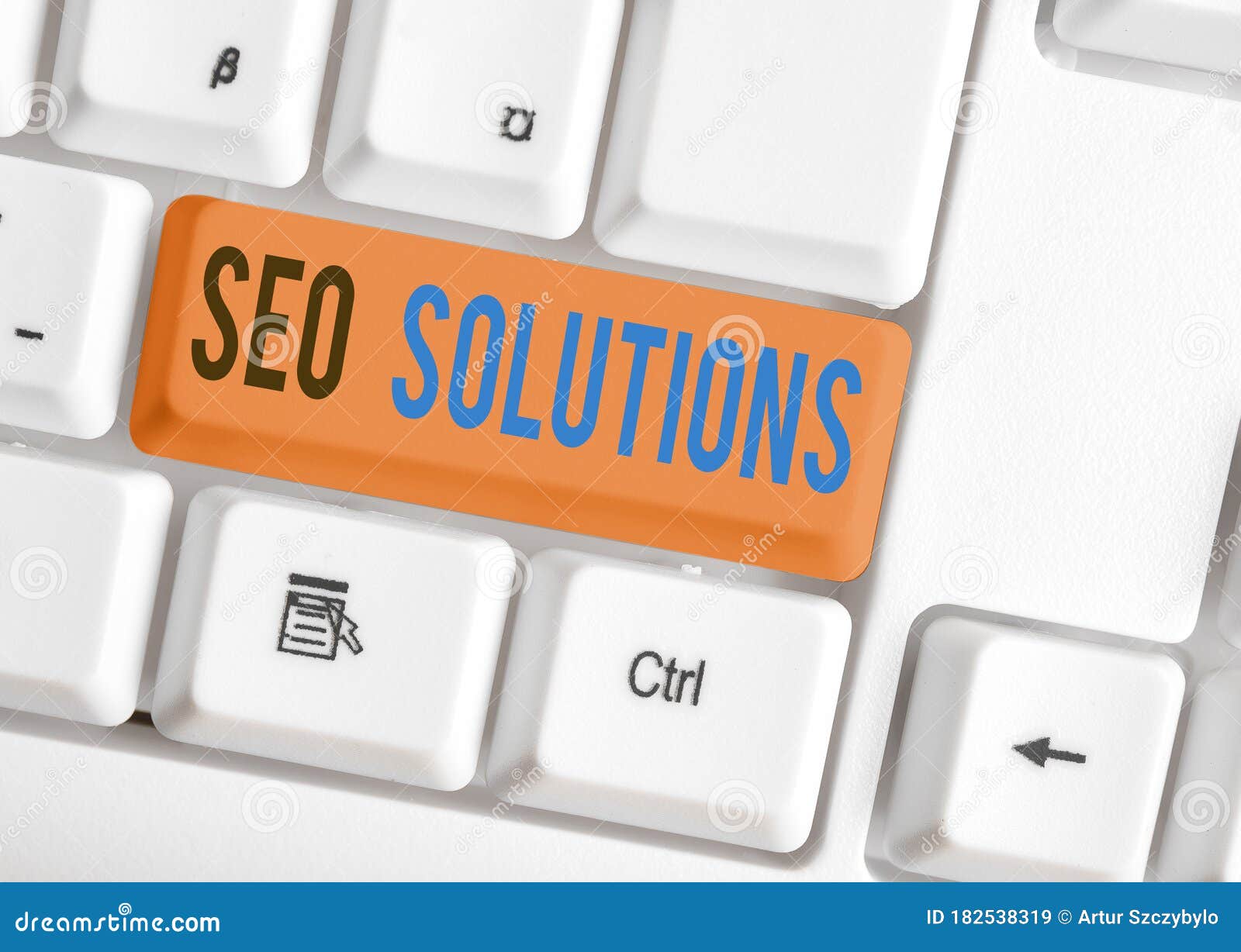 writing note showing seo solutions. business photo showcasing search engine result page increase visitors by rankings