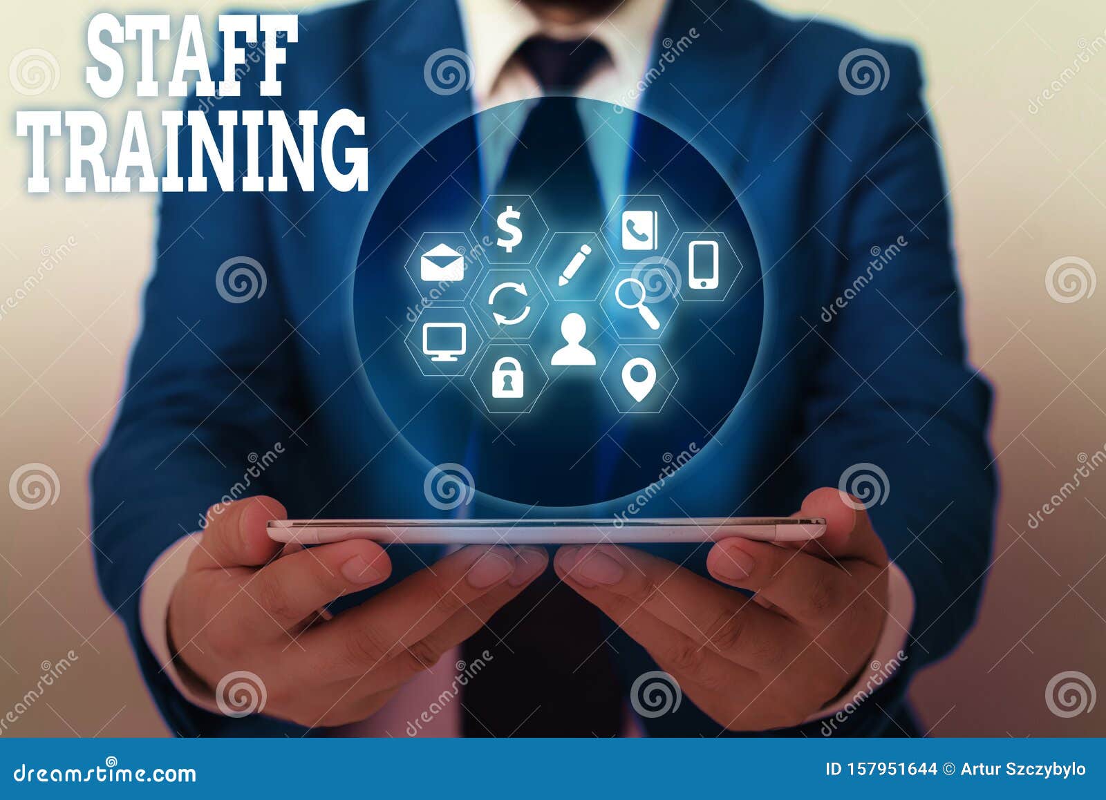 Writing Note Showing Staff Training. Business Photo Showcasing Program