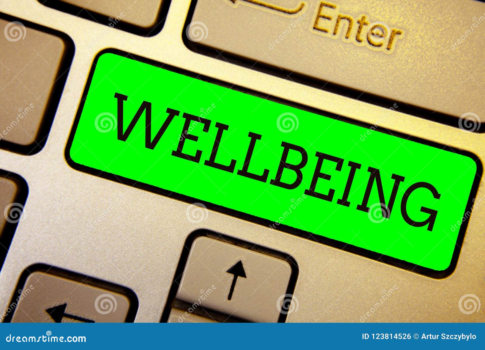 writing note showing wellbeing. business photo showcasing a good or satisfactory condition of existence including health keyboard