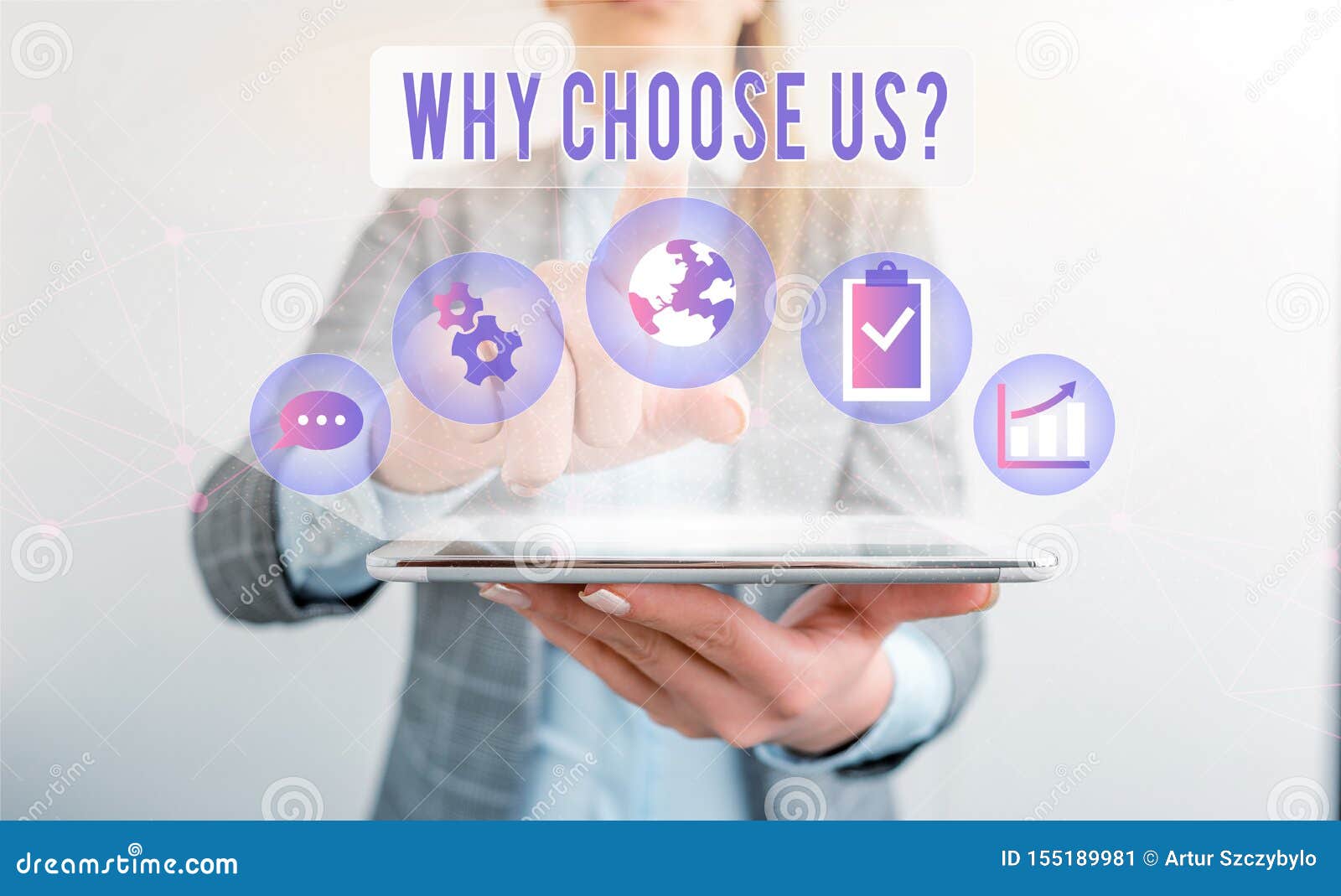 Writing Note Showing Why Choose Us Question. Business Photo Showcasing