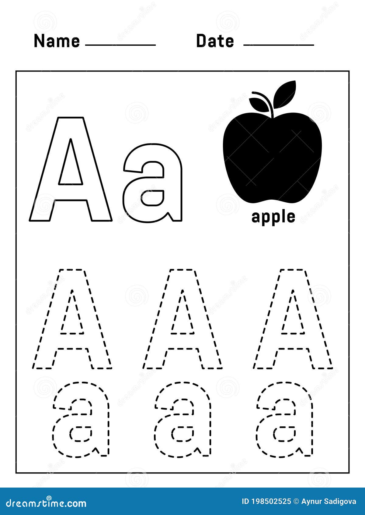 writing practice letter aa printable worksheet for preschool