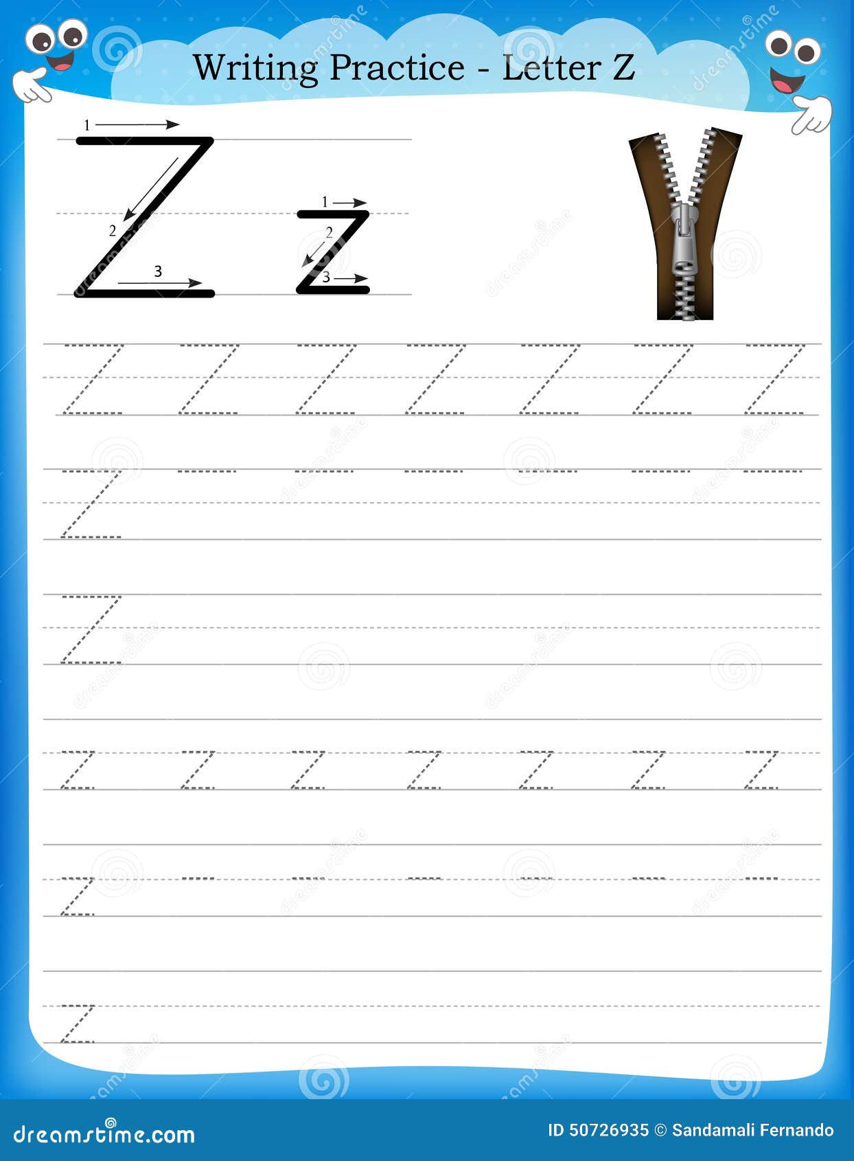 writing practice letter z