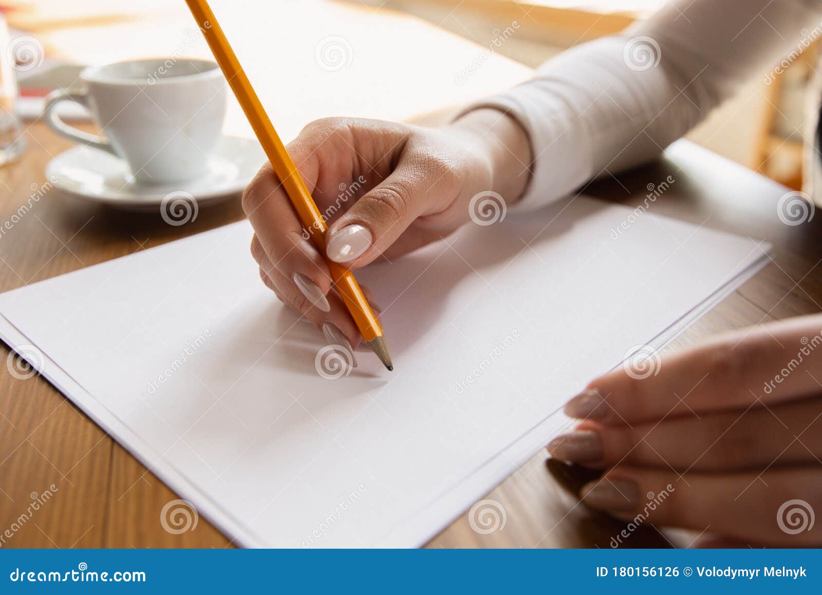 Close Up of Caucasian Female Hands, Working in Office, Business, People ...