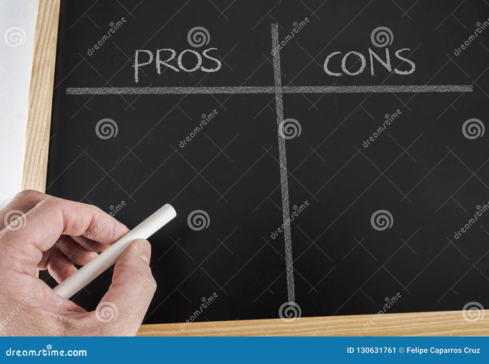 Written on a Whiteboard Pro and Cons Stock Image Image of decision