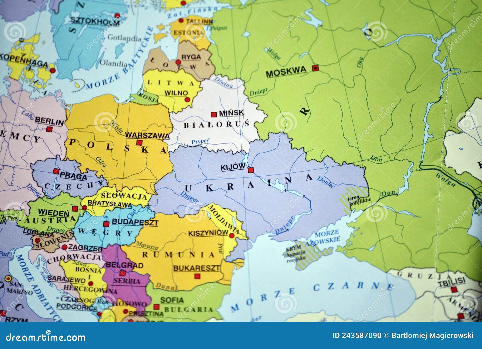 russia on map of europe