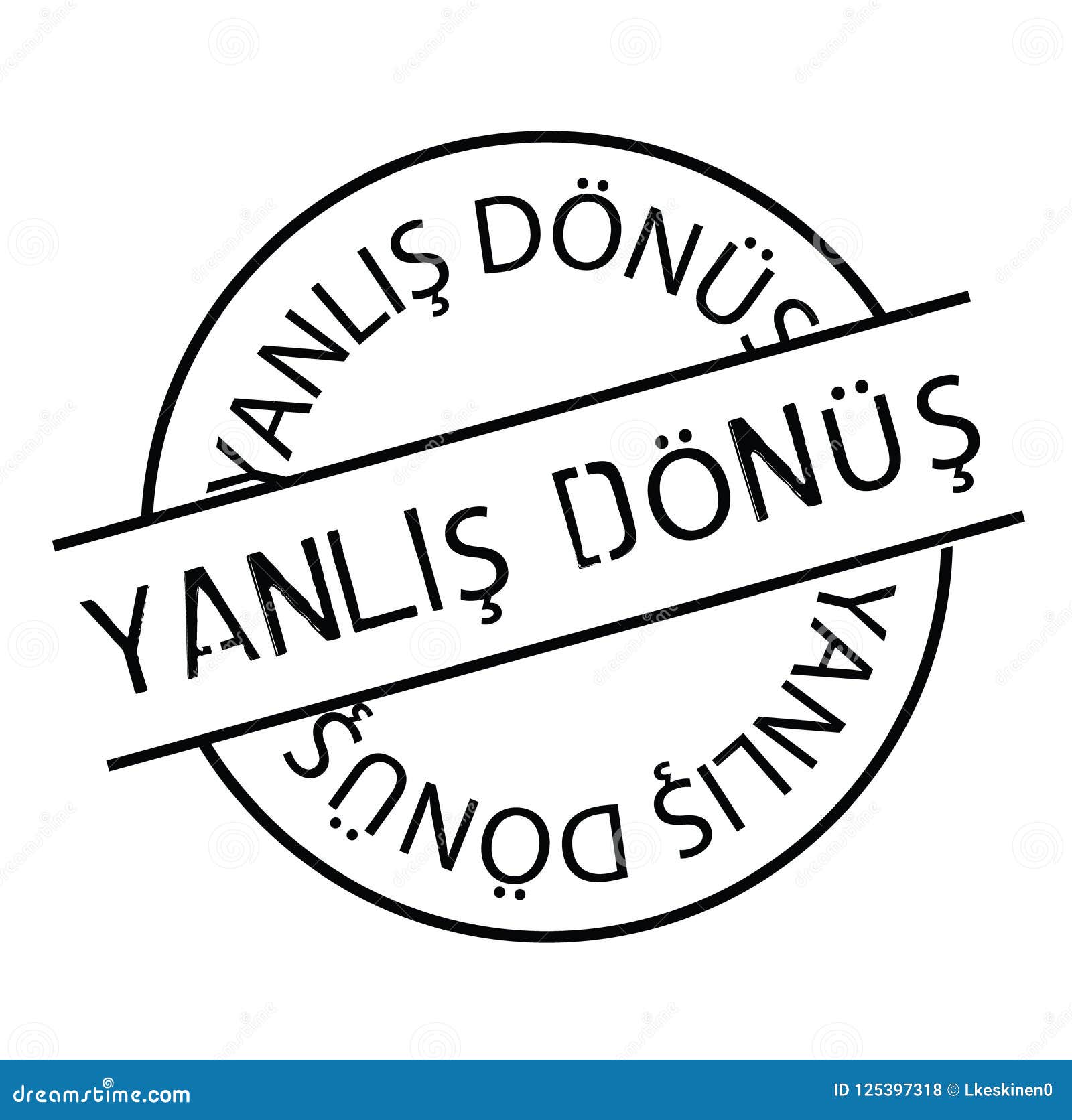 Wrong Turn Stamp in Turkish Stock Vector Illustration of fork