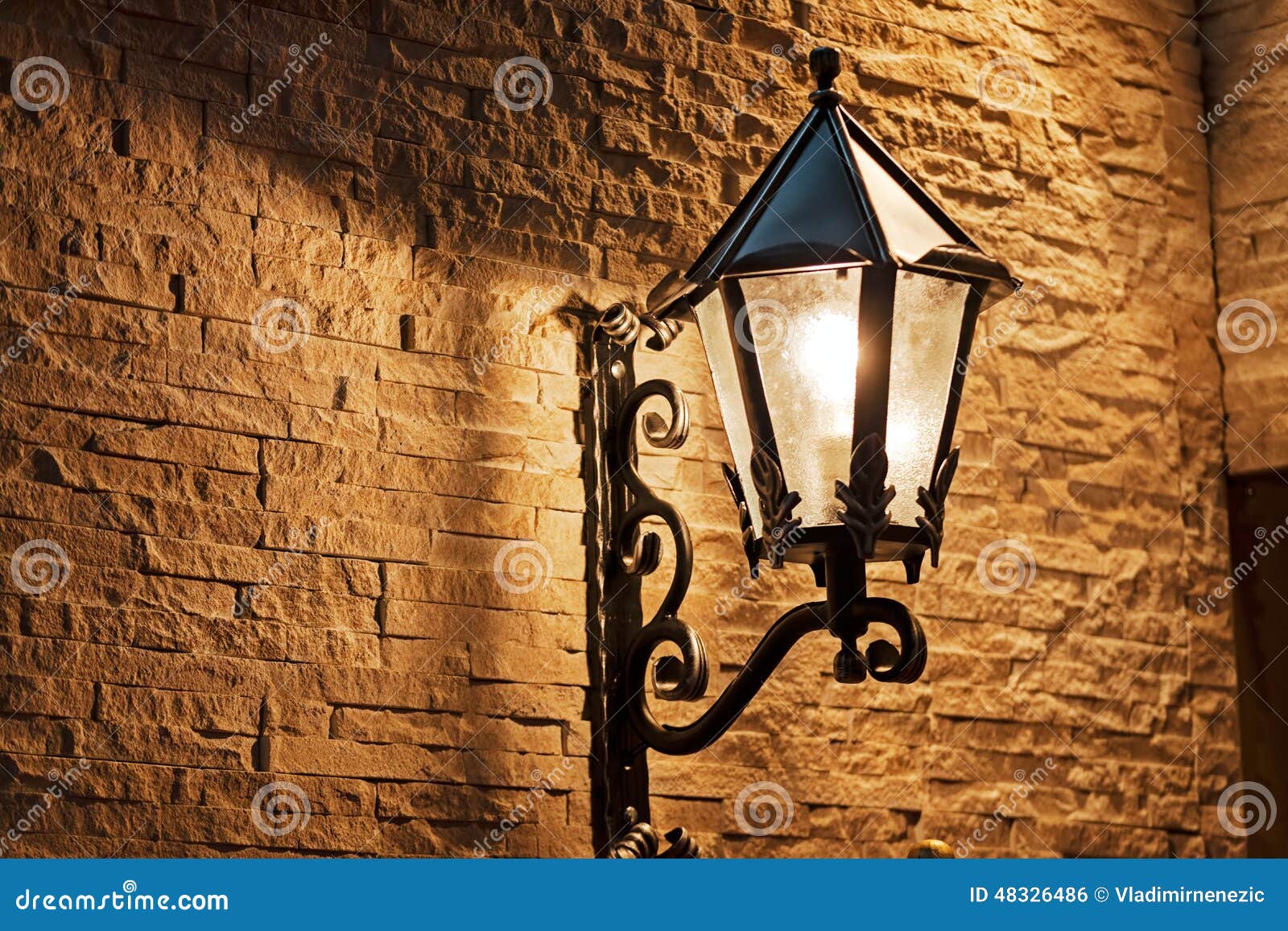 Wrought iron lamp stock photo. Image of architectural - 48326486