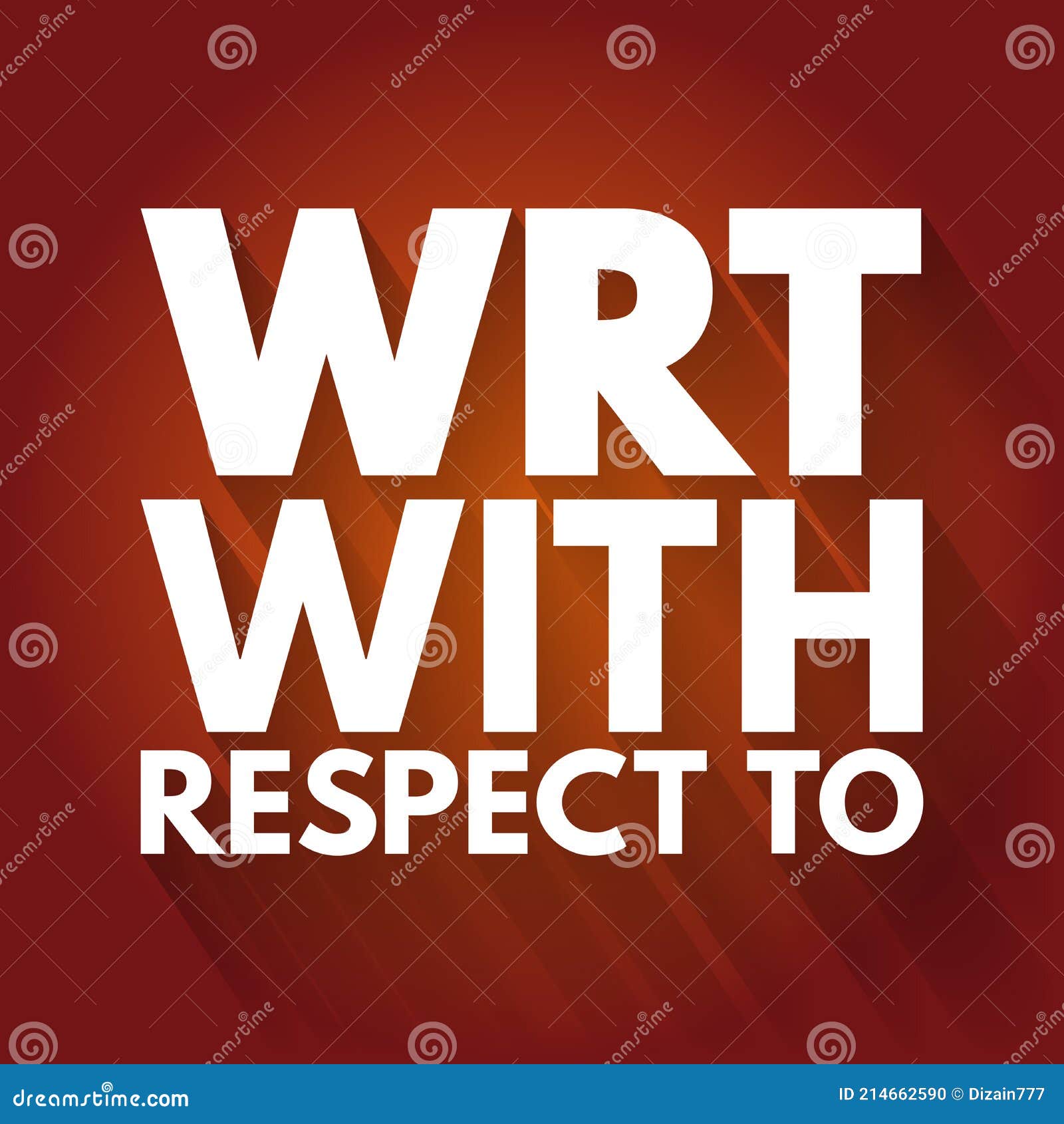 WRT with Respect To Acronym, Concept Background Stock Illustration