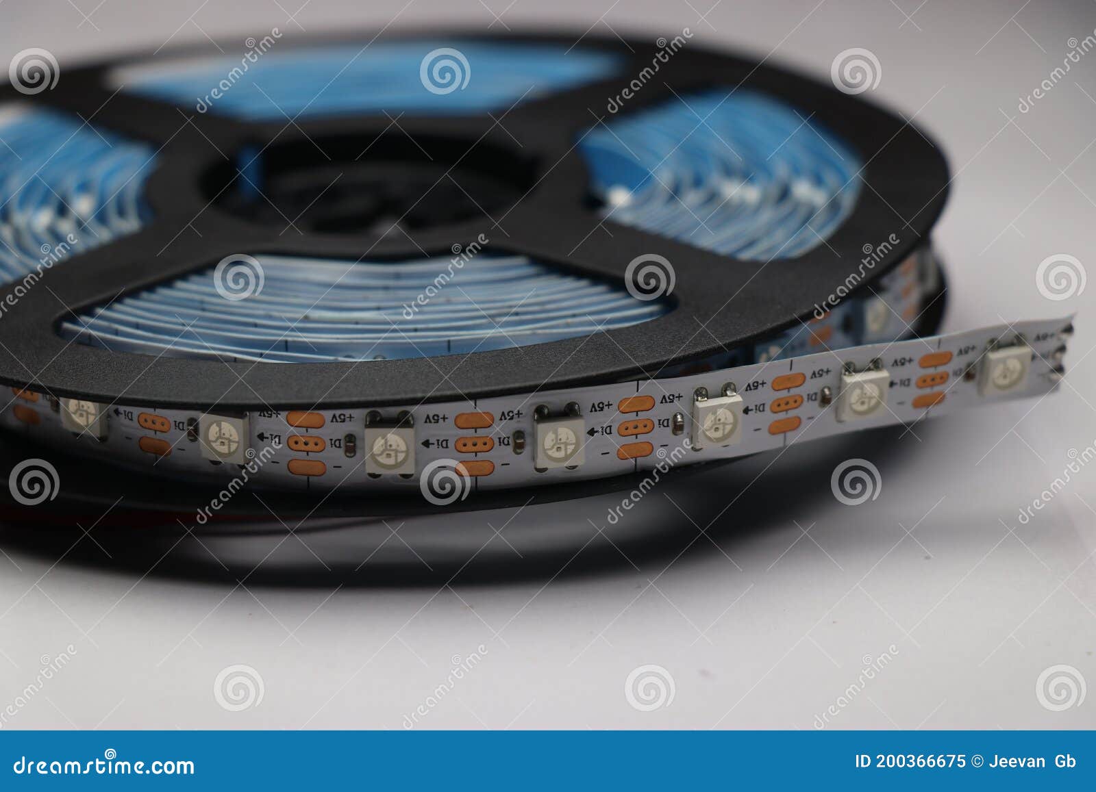 ws2812b led strip light. reel of led strip lights which is addressable type used for amazing light setups