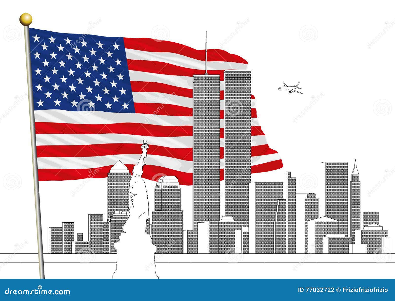 WTC, World Trade Center Und Die New Yorkskyline Mit SIND