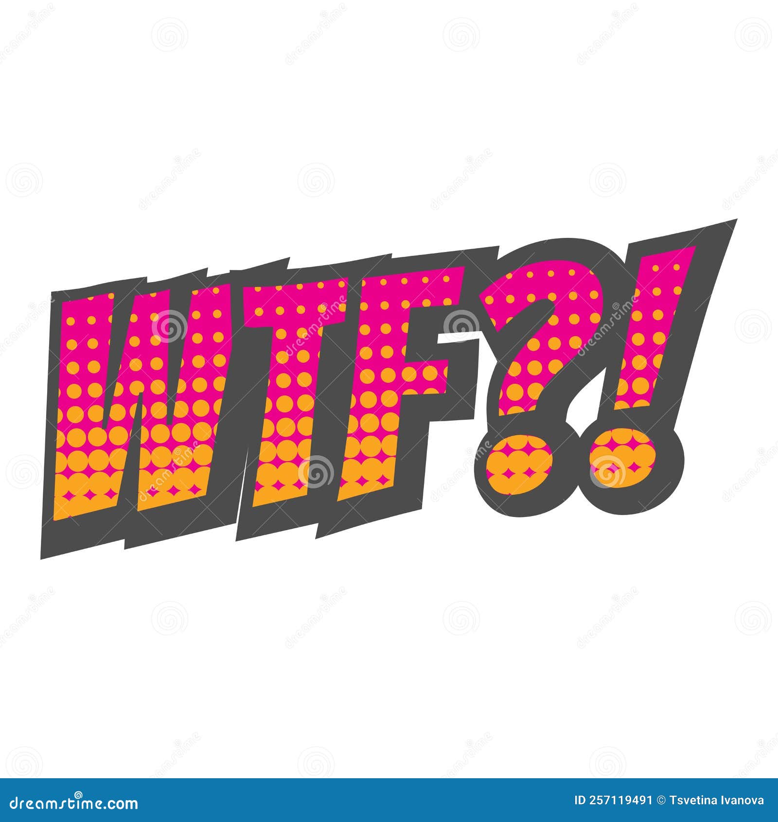 Wtf 3d letters with halftone vector stock vector illustration of