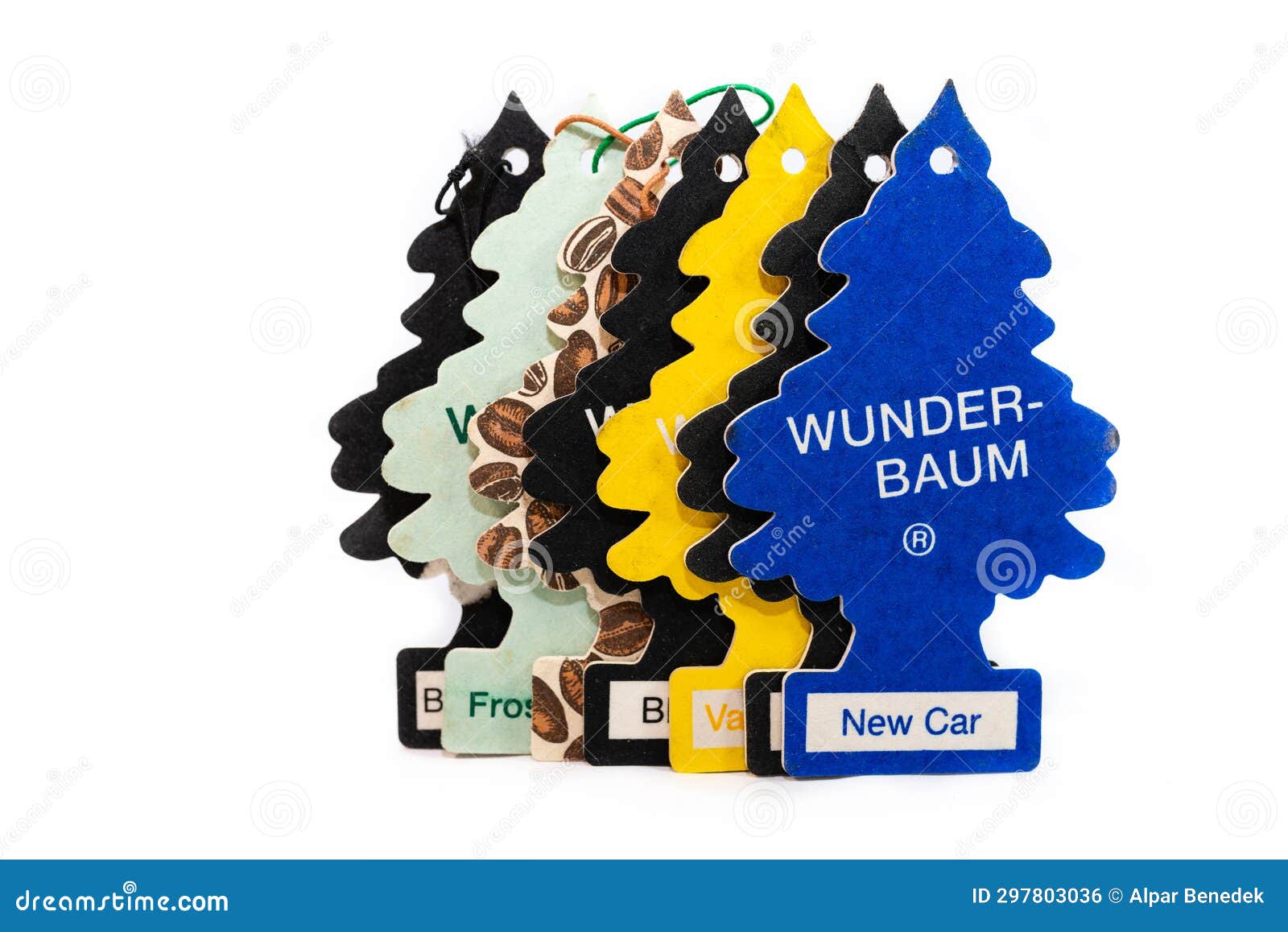 8 x WUNDER-BAUM NEW CAR BLUE - CAR AIR FRESHENER - HANGING LITTLE TREE  REFRESH 