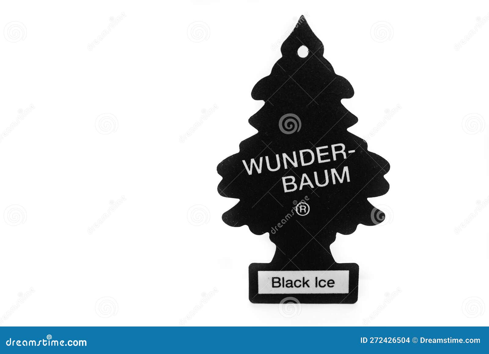 Wunder Baum Noir Glace Voiture Freshener Sur Fond Blanc. Image