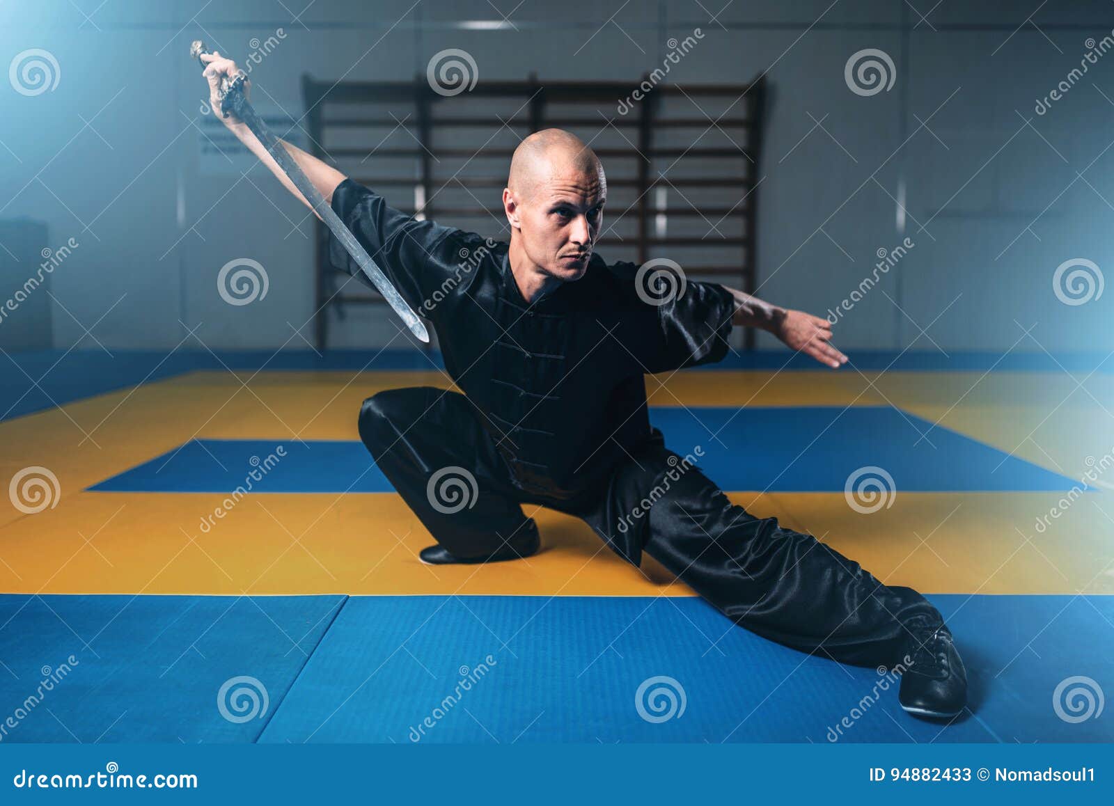 Wushu Master Training with Sword, Martial Arts Stock Image Image of