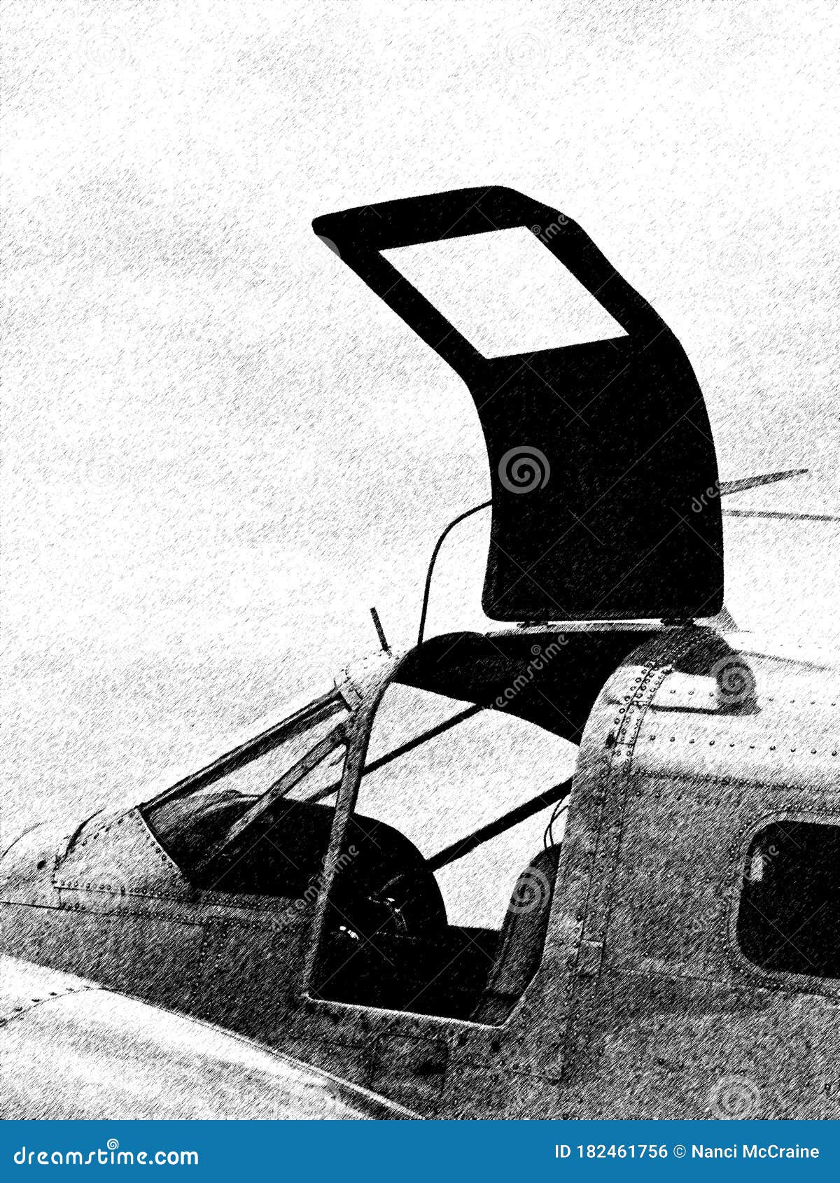 ww2 navy airplane with open cockpit door bw 