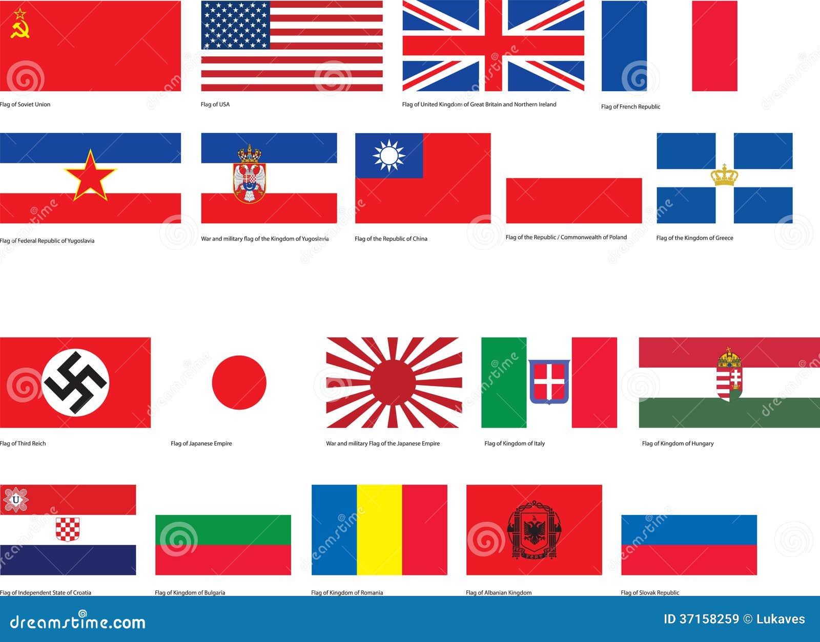 WW2 Flags Royalty Free Stock Images - Image: 37158259