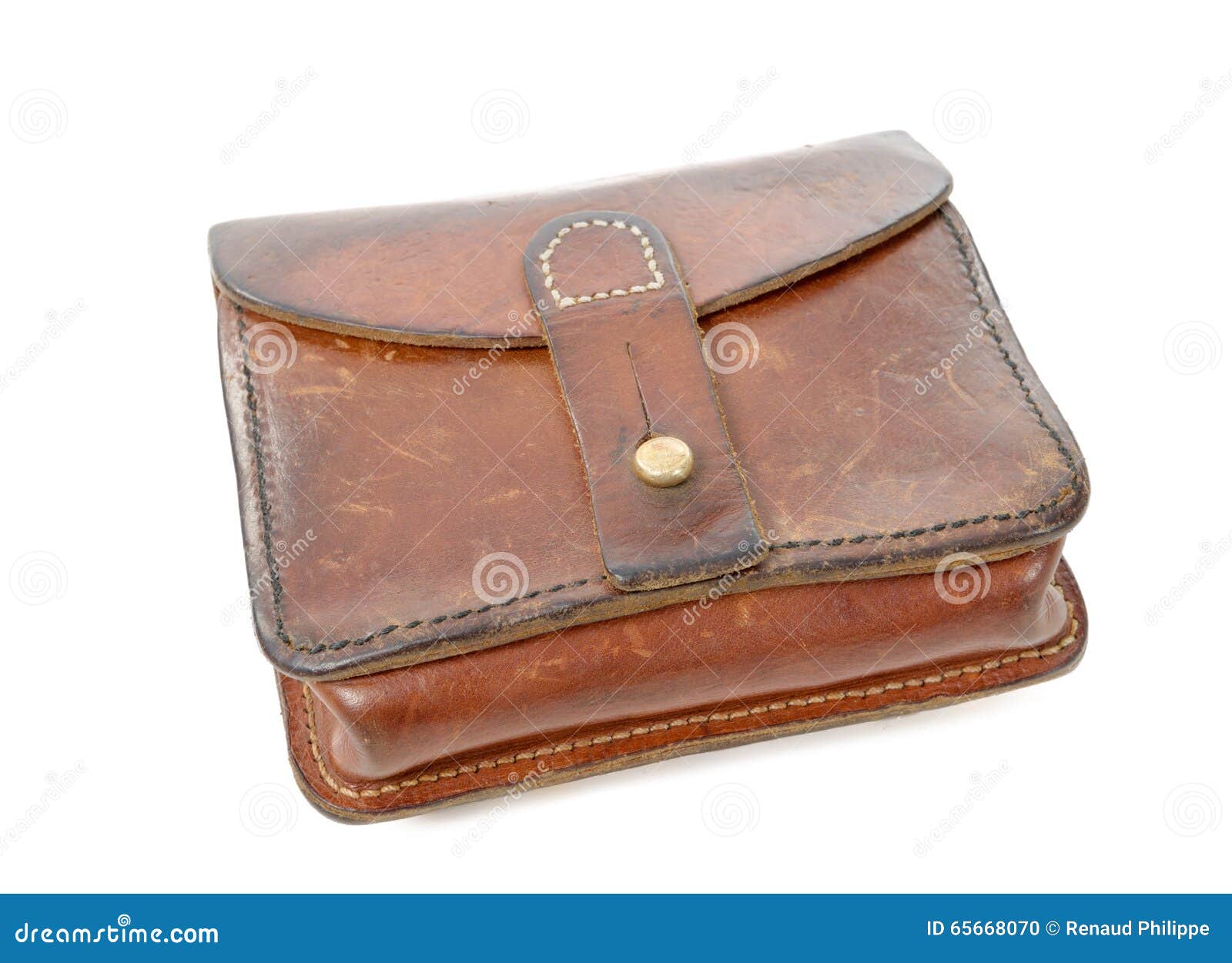 Wwii French Leather Ammo Pouch on White Stock Photo Image of ammo
