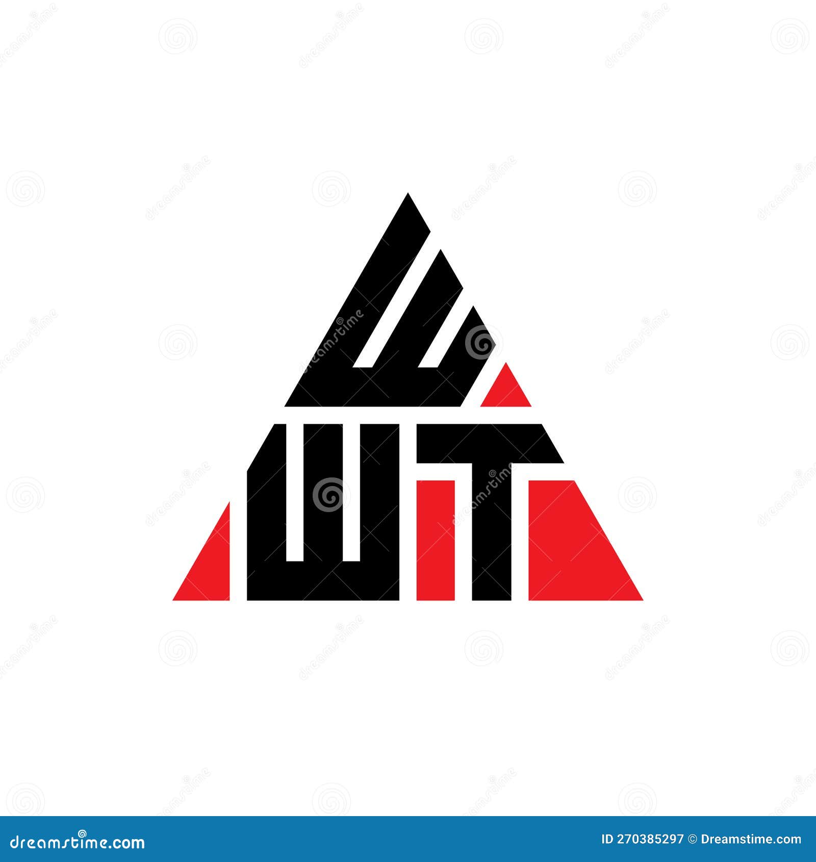 wwt triangle letter logo  with triangle . wwt triangle logo  monogram. wwt triangle  logo template with red