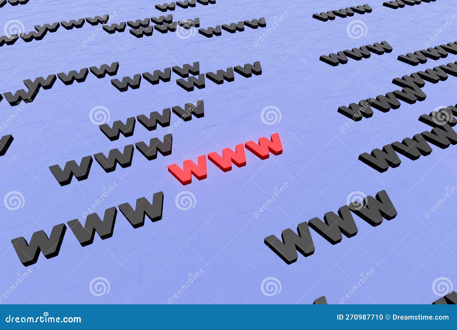 www s sign on blue background 3d render. hypertext transfer protocol secure web 3