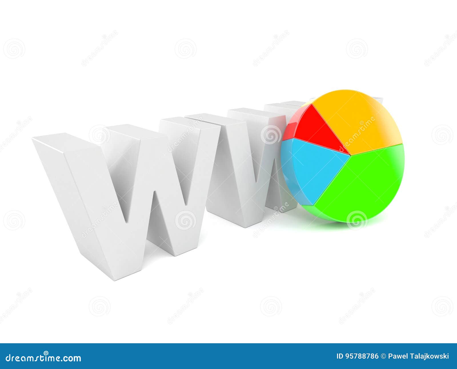 WWW text with pie chart stock illustration. Illustration of surfing 