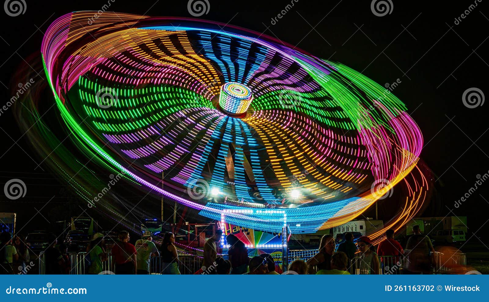 Wyandotte County Carnival Fair Rides in Motion Editorial Photography